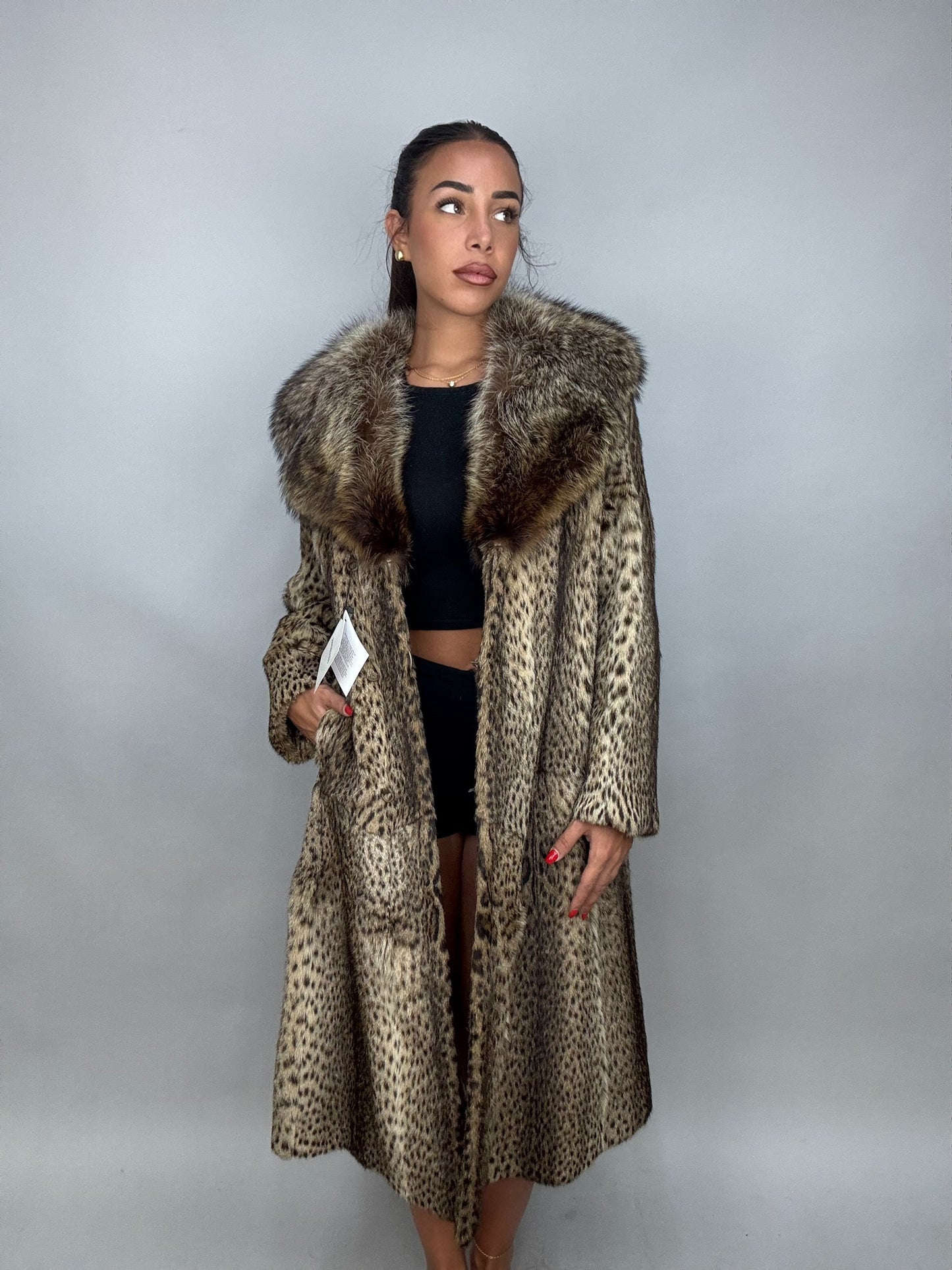 Cappotto in ocelot e marmotta