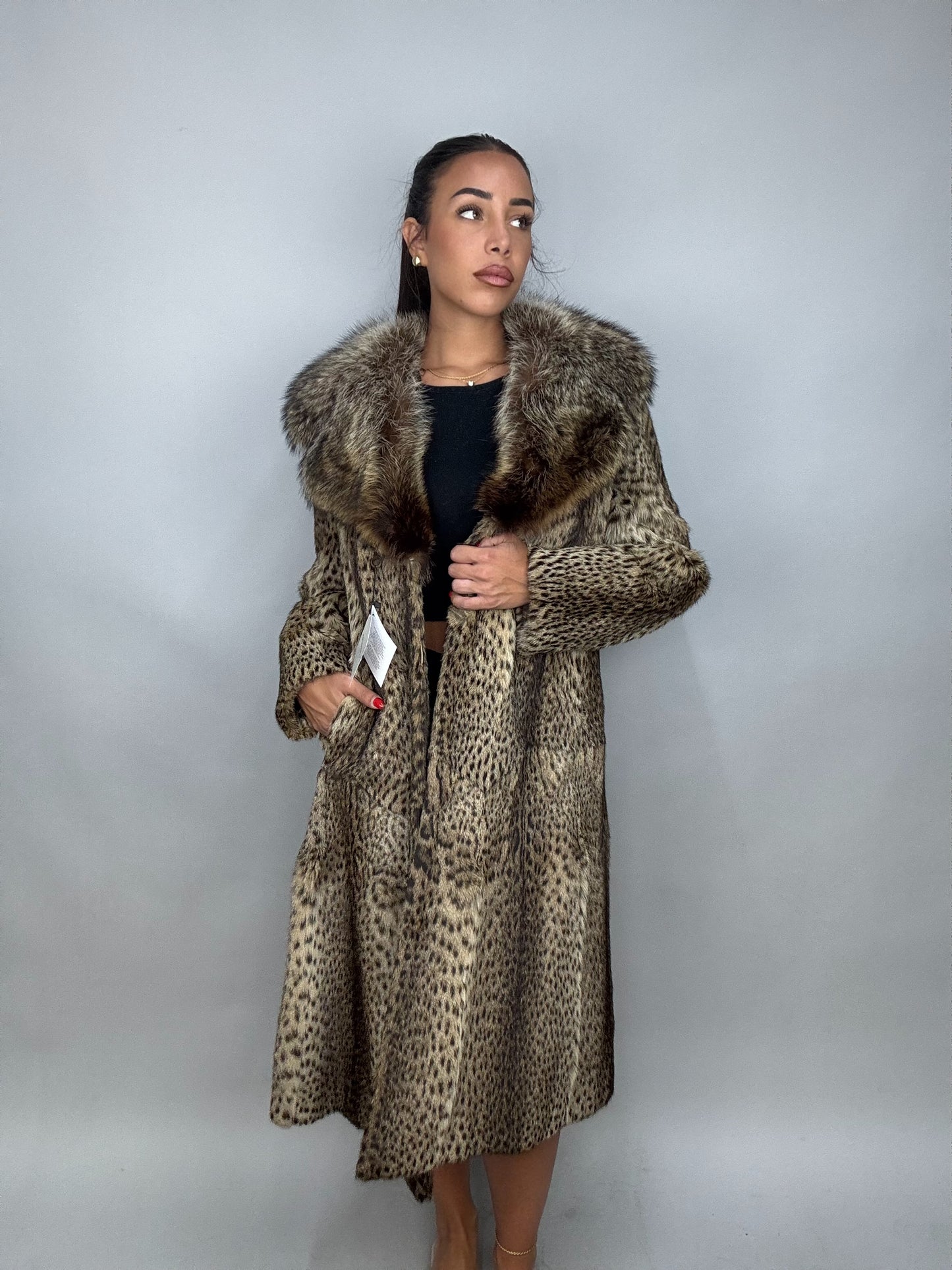 Cappotto in ocelot e marmotta
