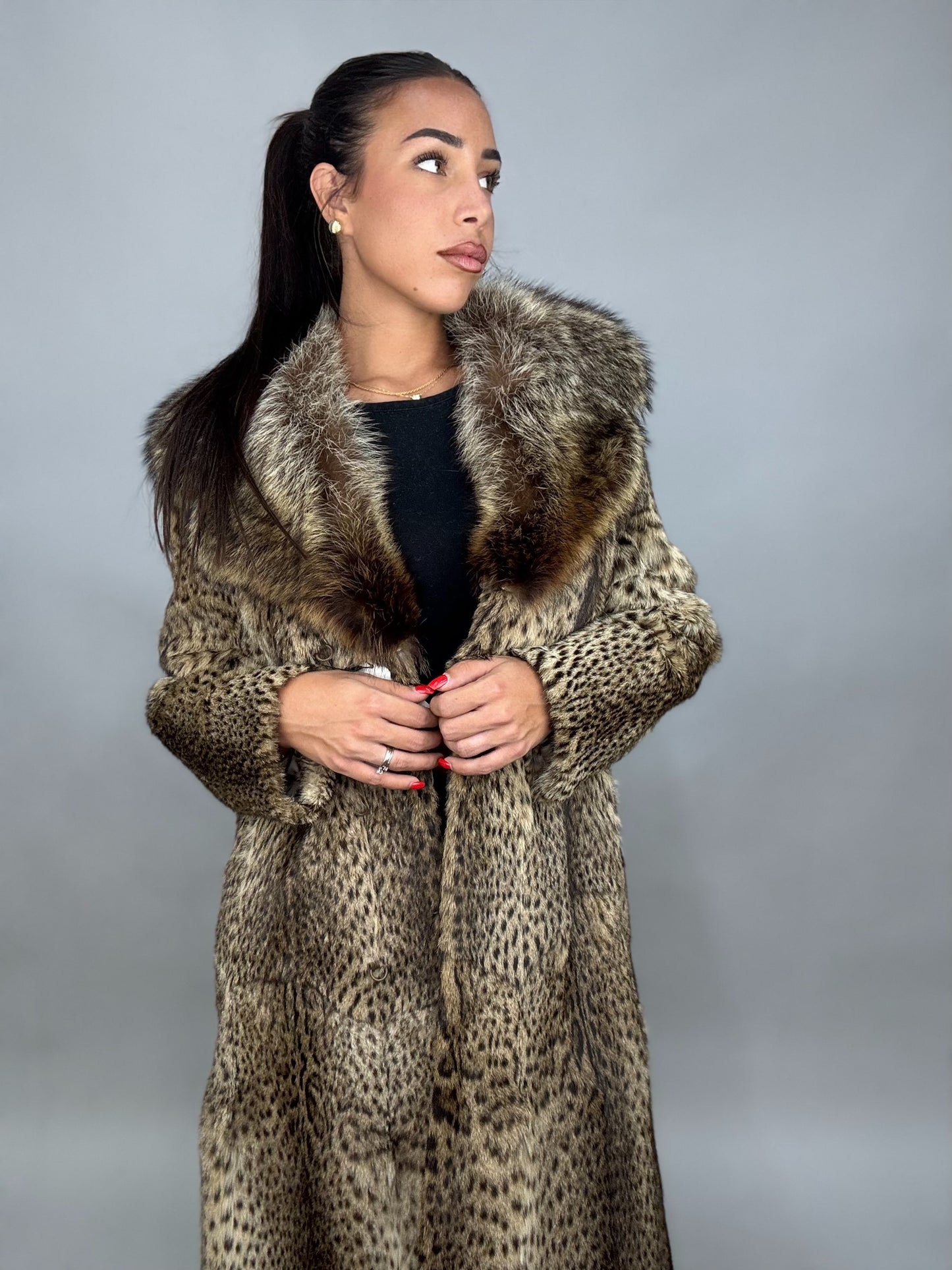 Cappotto in ocelot e marmotta