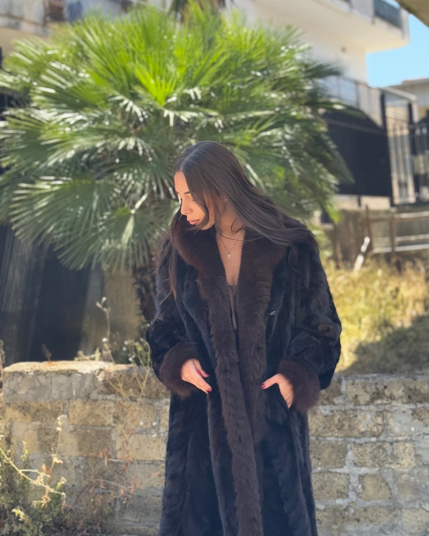 Cappotto in visone e volpe