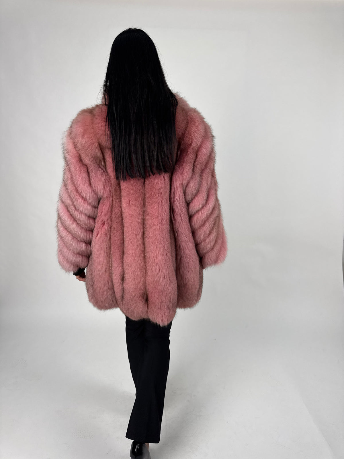 Giacca in volpe pink N136