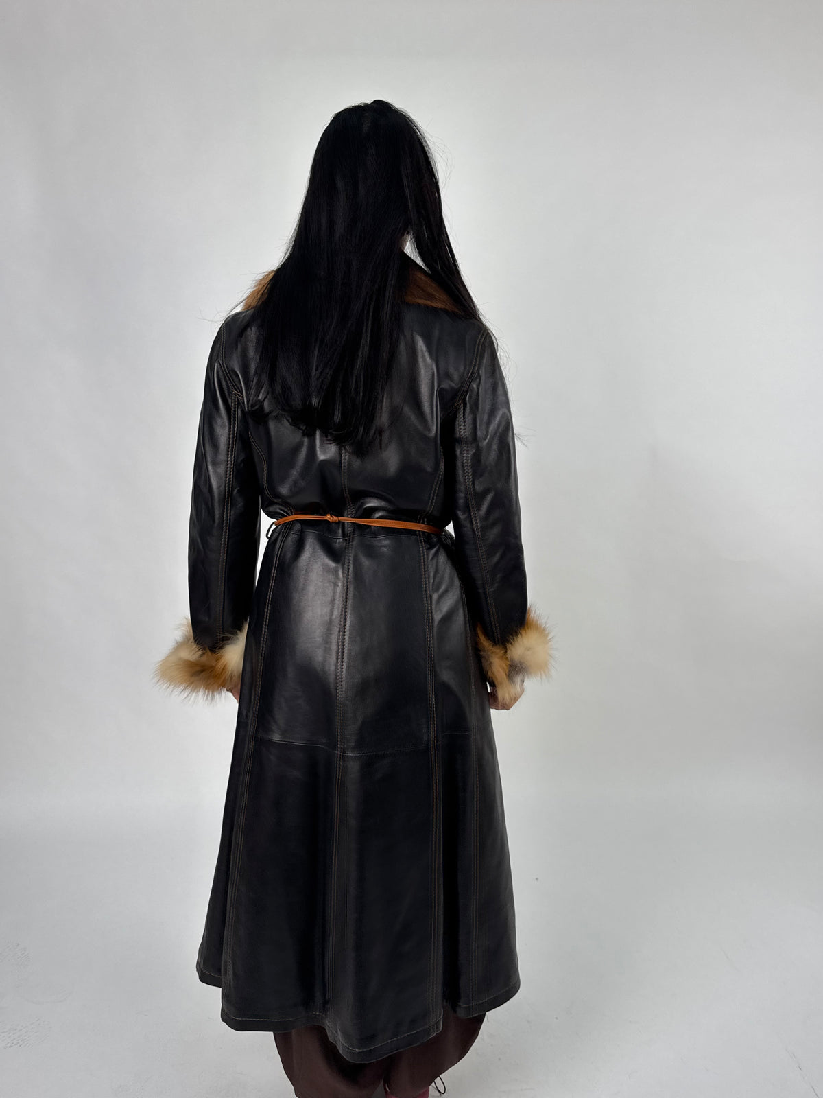 Cappotto in pelle e volpe