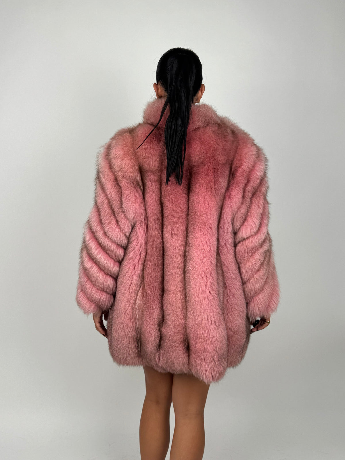 Giacca in volpe pink N136