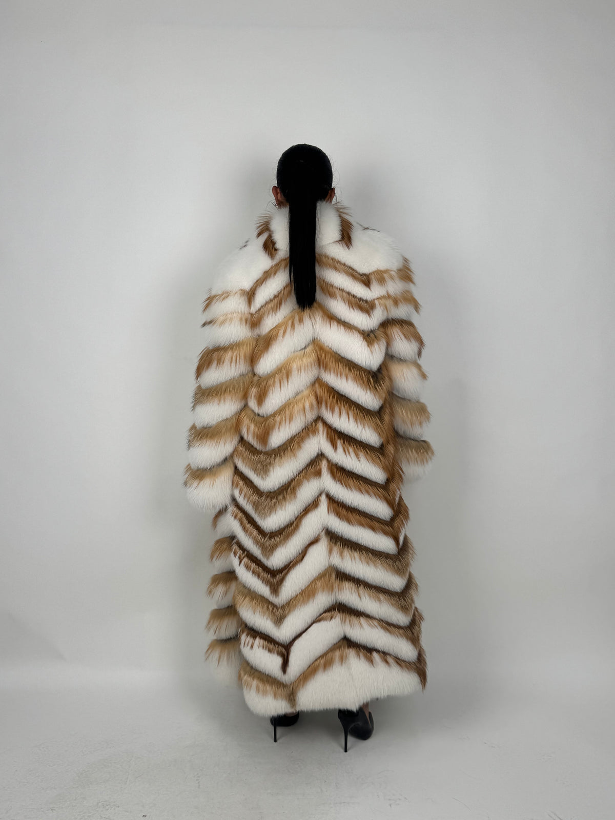 Cappotto in volpe shadow e gold N434