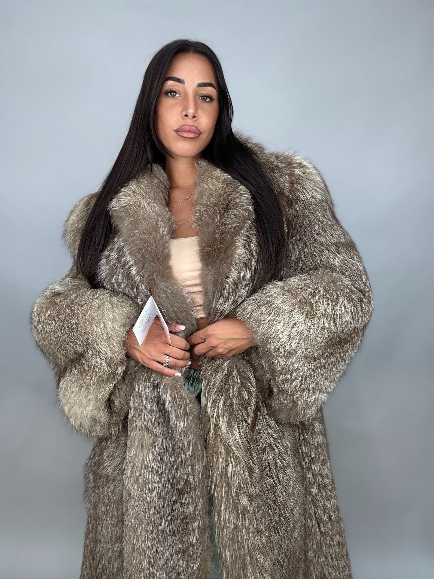 Cappotto in volpe argentata
