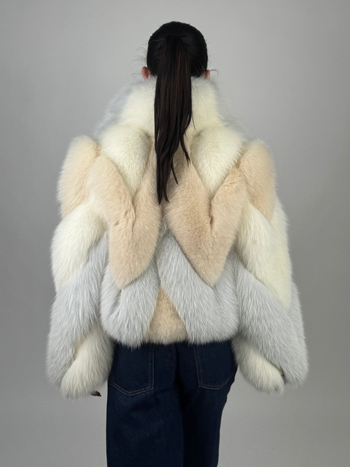 Silver fox bomber jacket