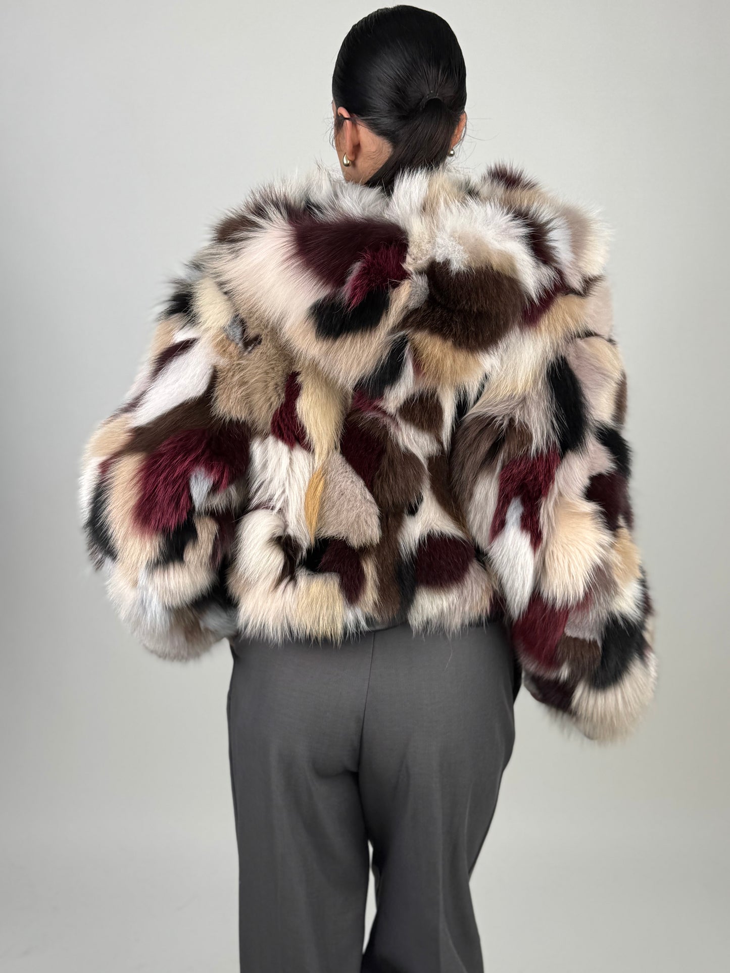 Silver fox bomber jacket