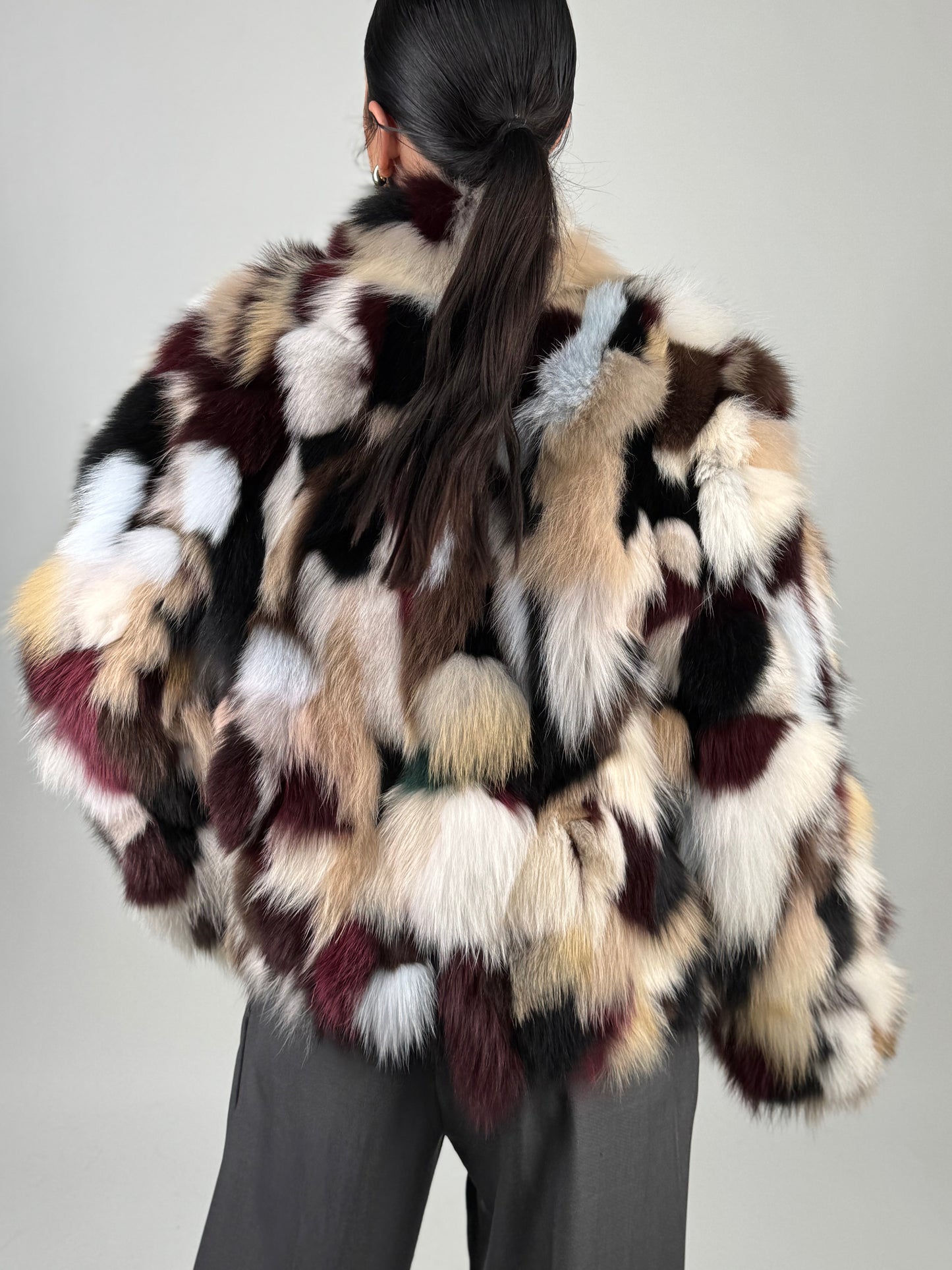 Silver fox bomber jacket