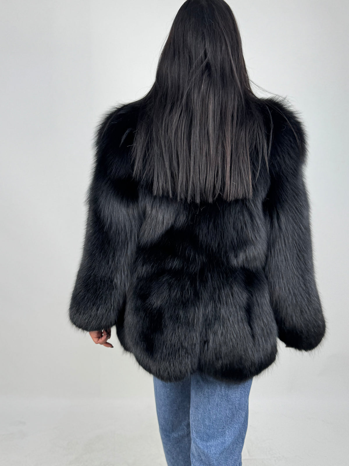 Giacca in volpe black N189