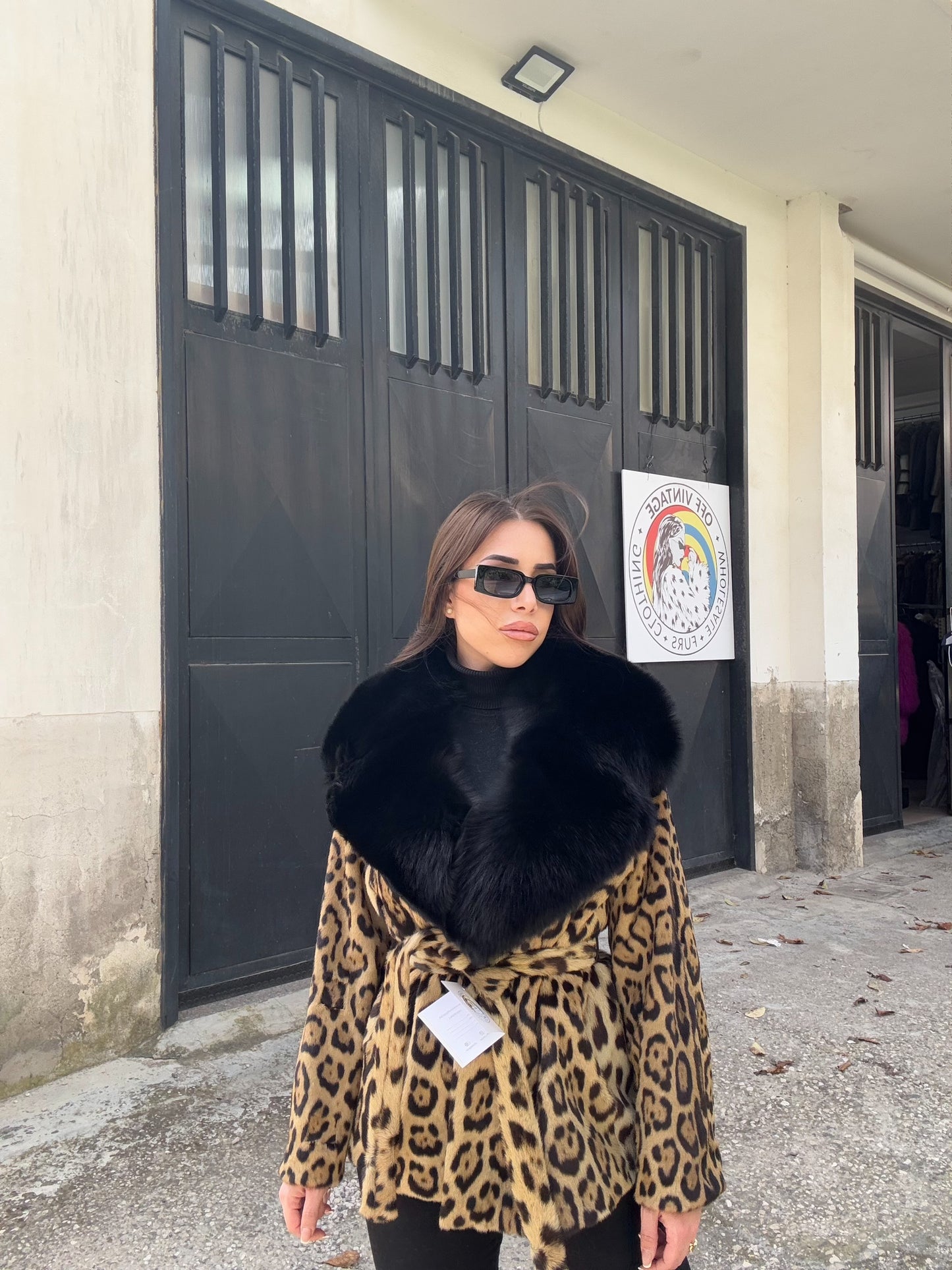 Giacca in giaguaro e volpe