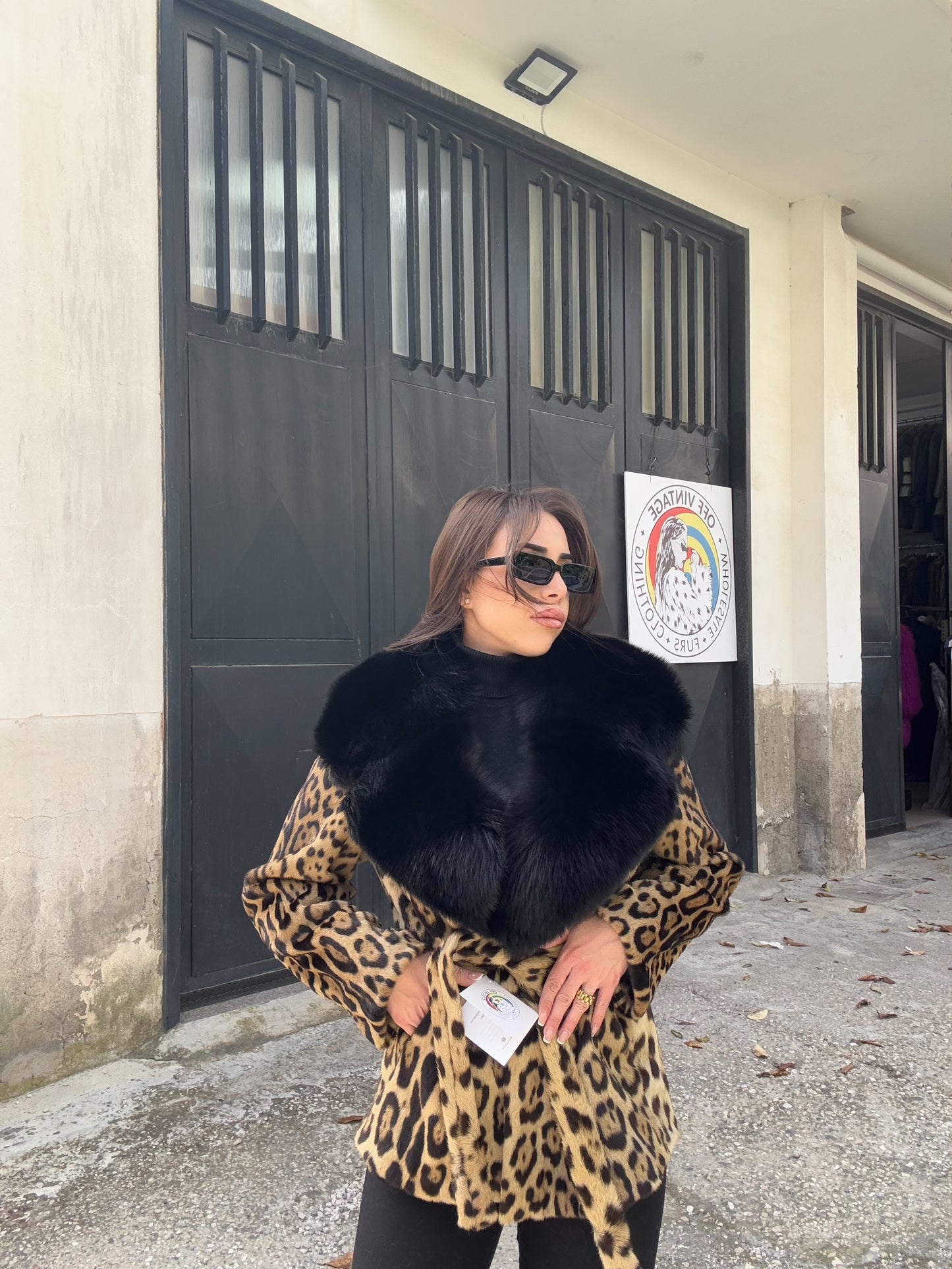 Giacca in giaguaro e volpe