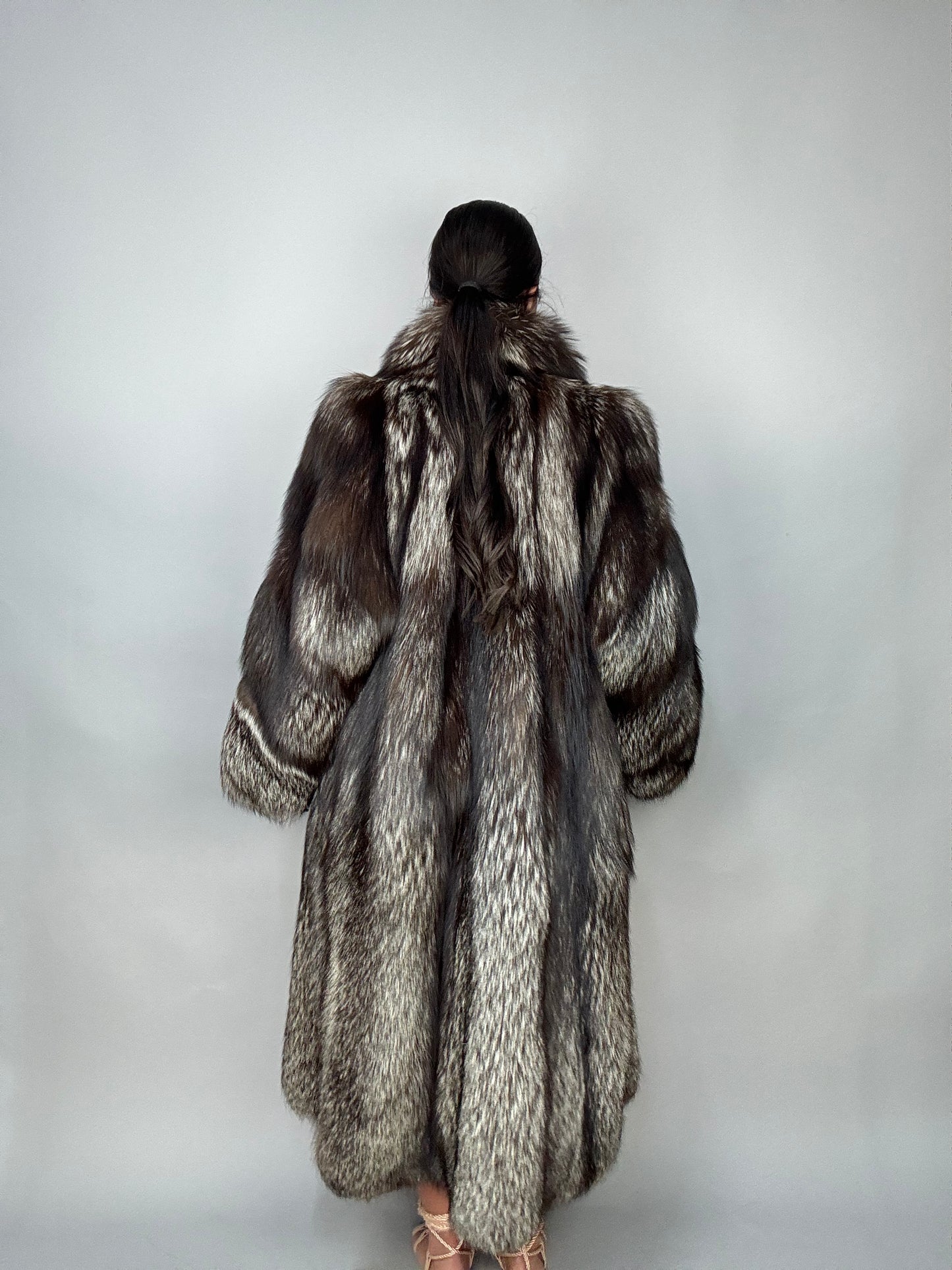 Cappotto in volpe argentata