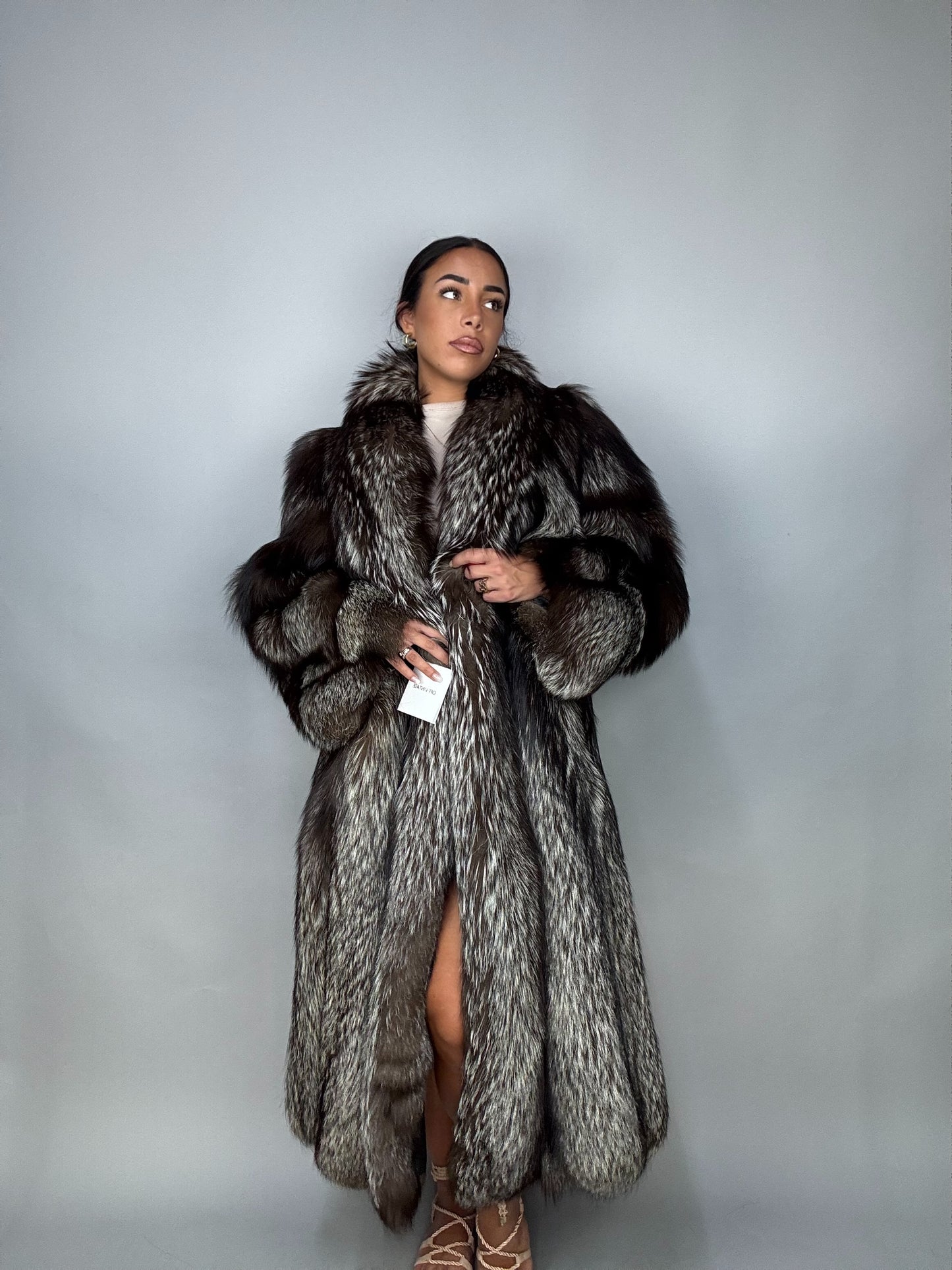 Cappotto in volpe argentata