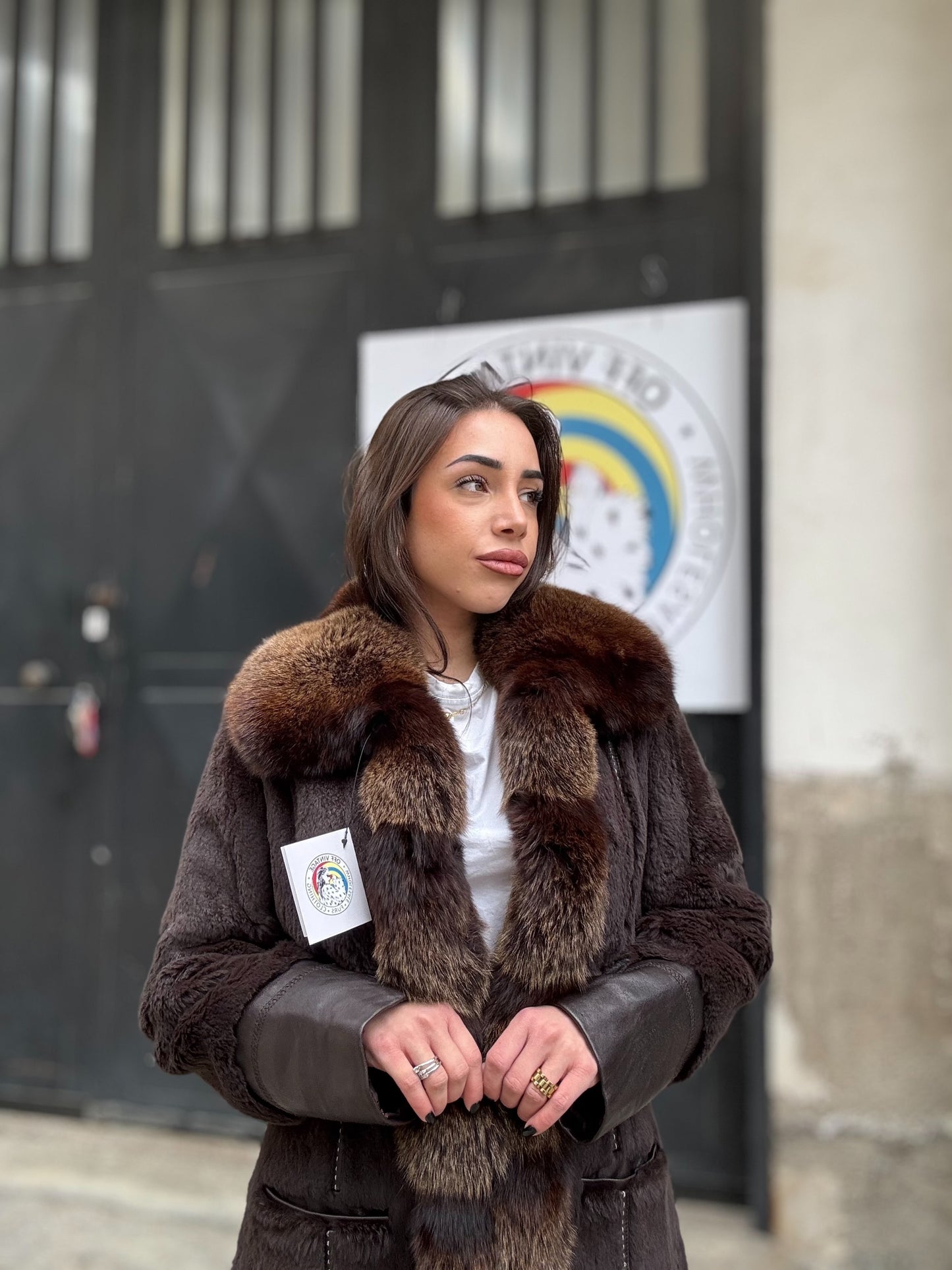 Cappotto in rex e volpe