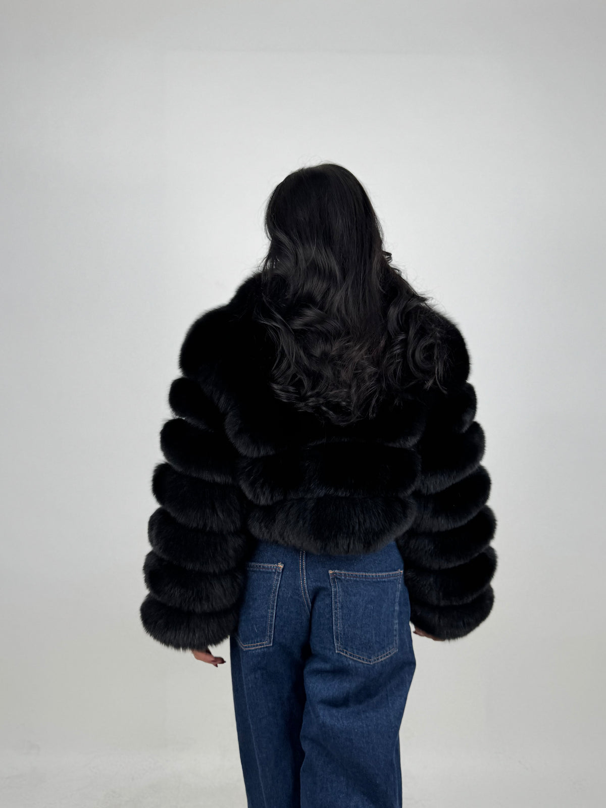 Giacca in volpe black N229