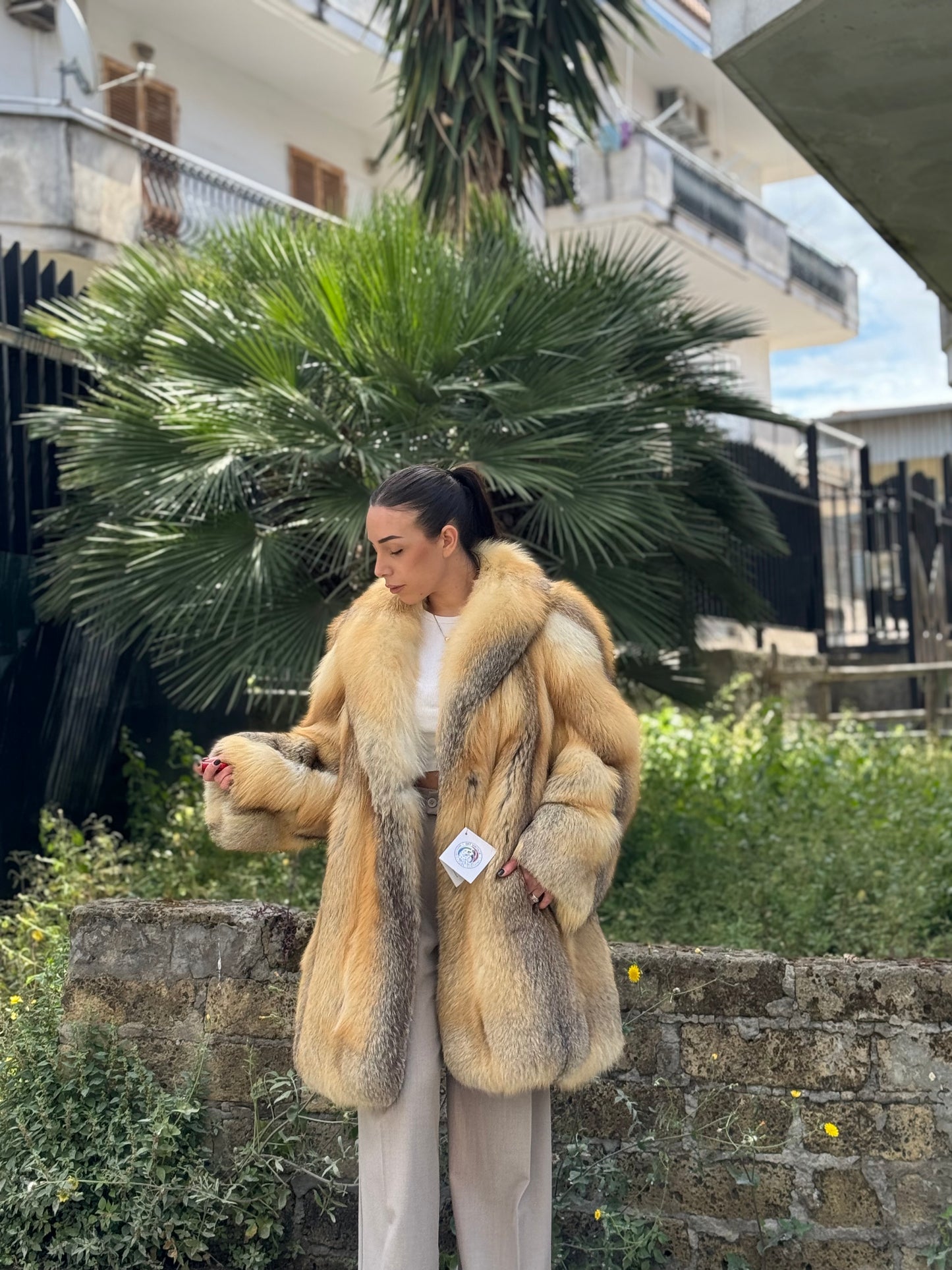Giacca in volpe golden