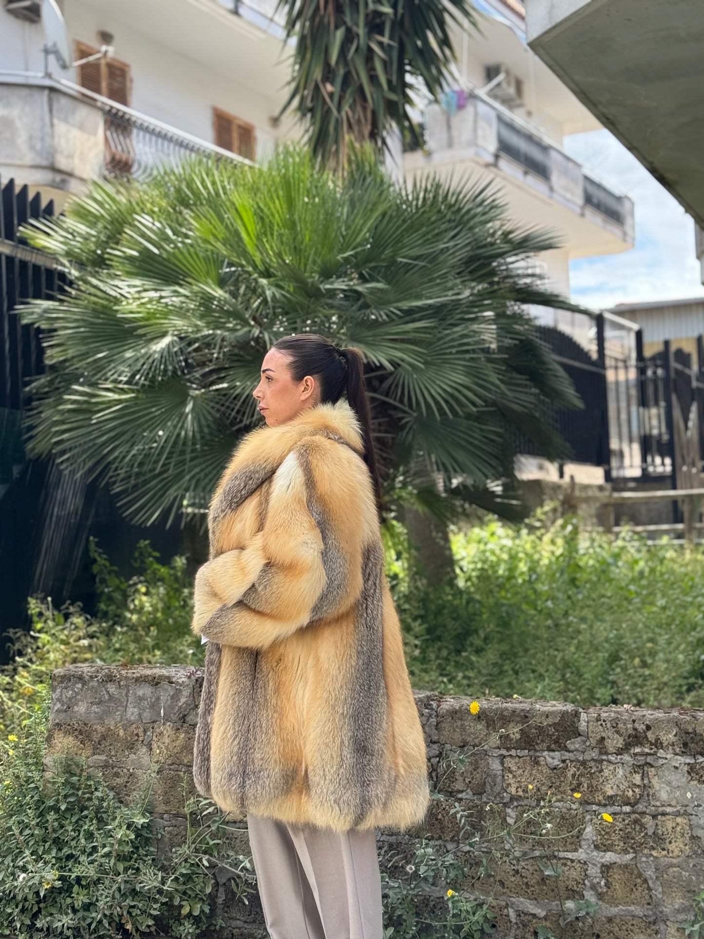 Giacca in volpe golden