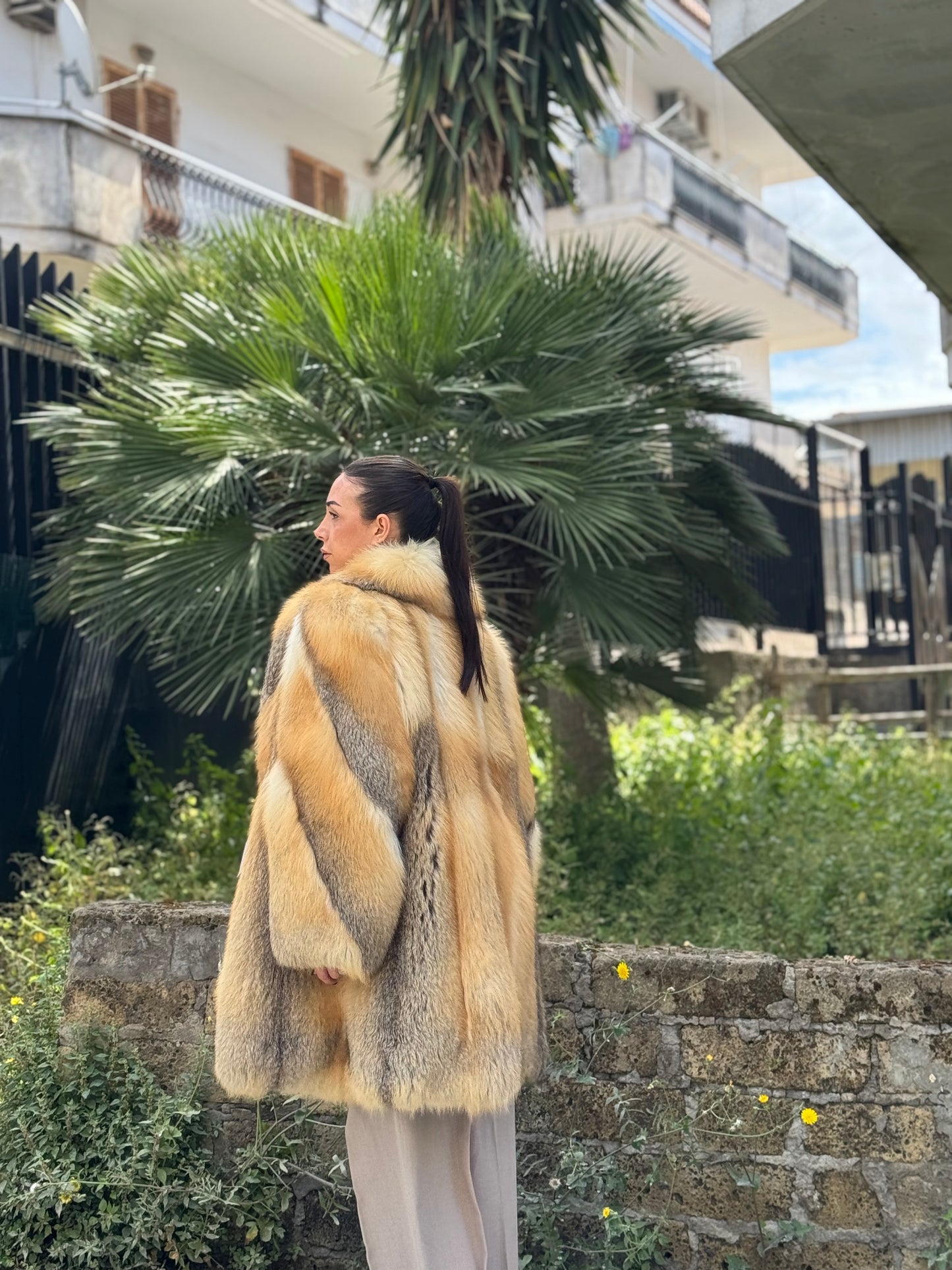 Giacca in volpe golden