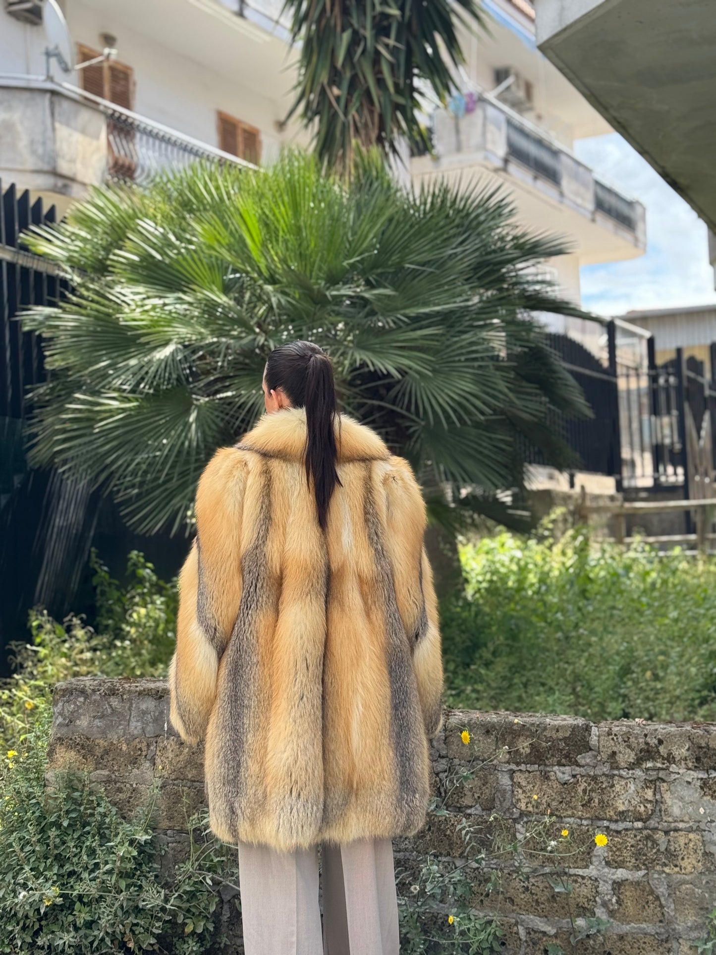 Giacca in volpe golden