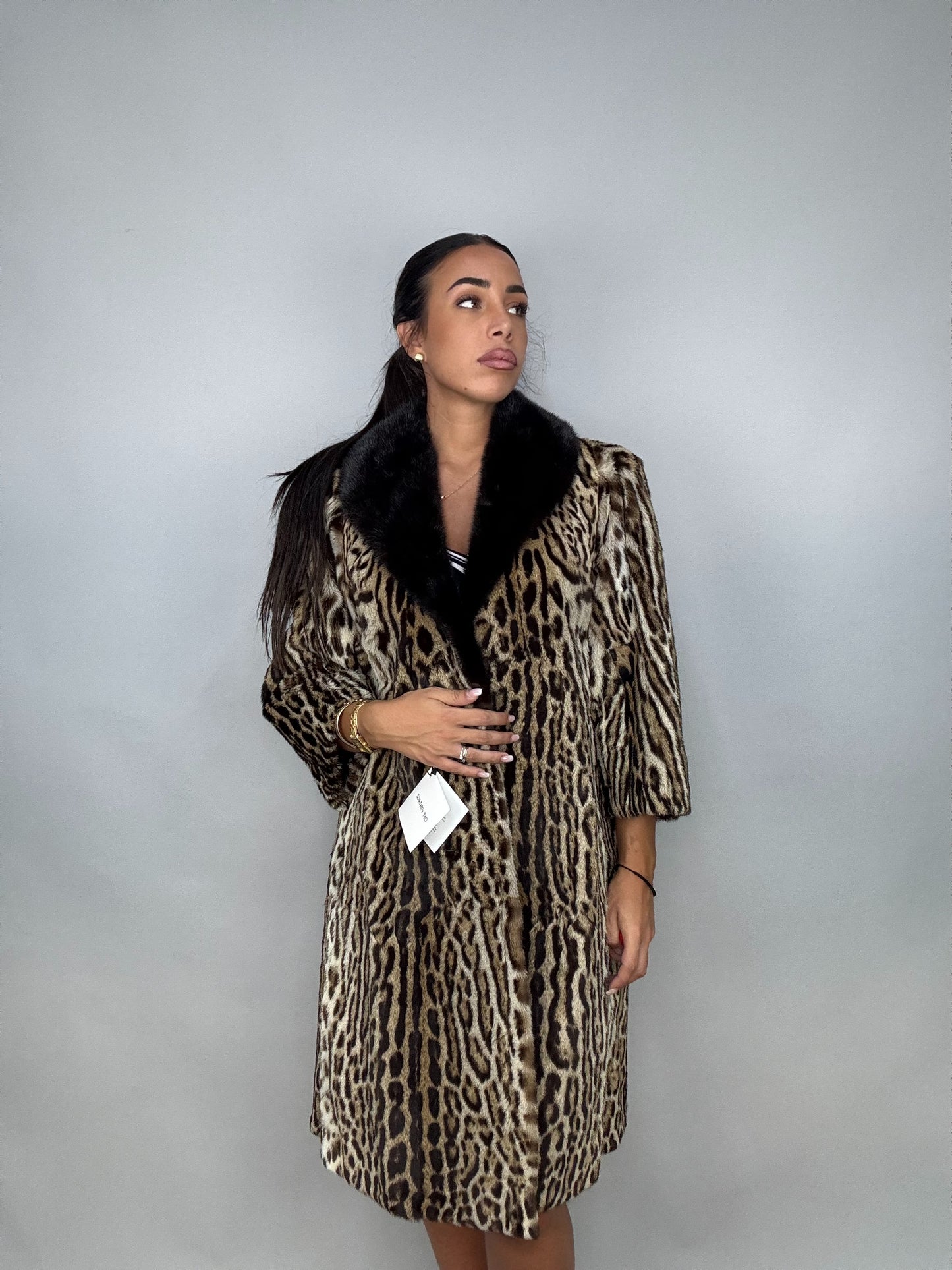 Cappotto in leopardo e visone
