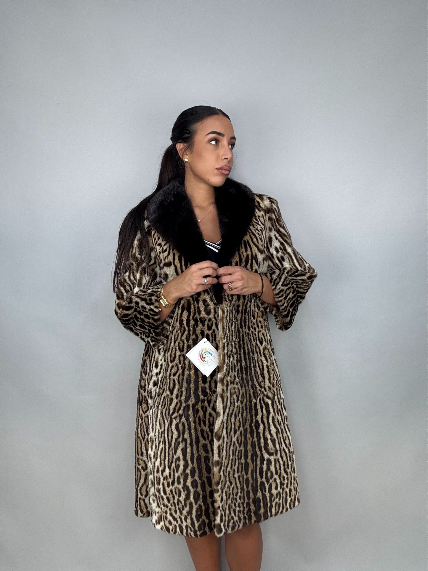 Cappotto in leopardo e visone
