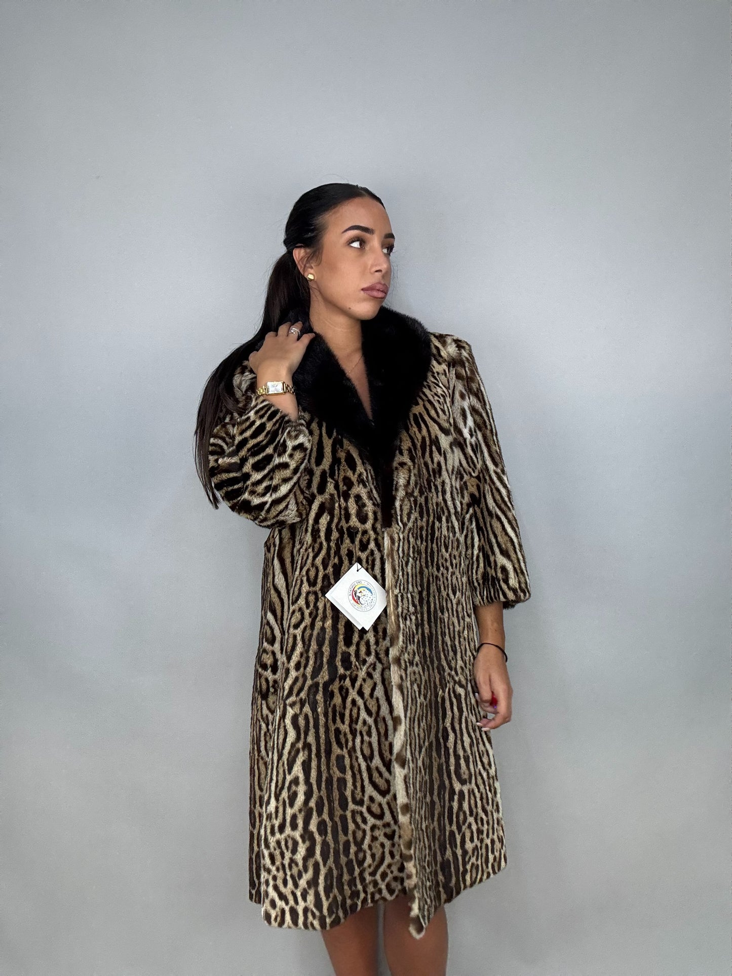 Cappotto in leopardo e visone