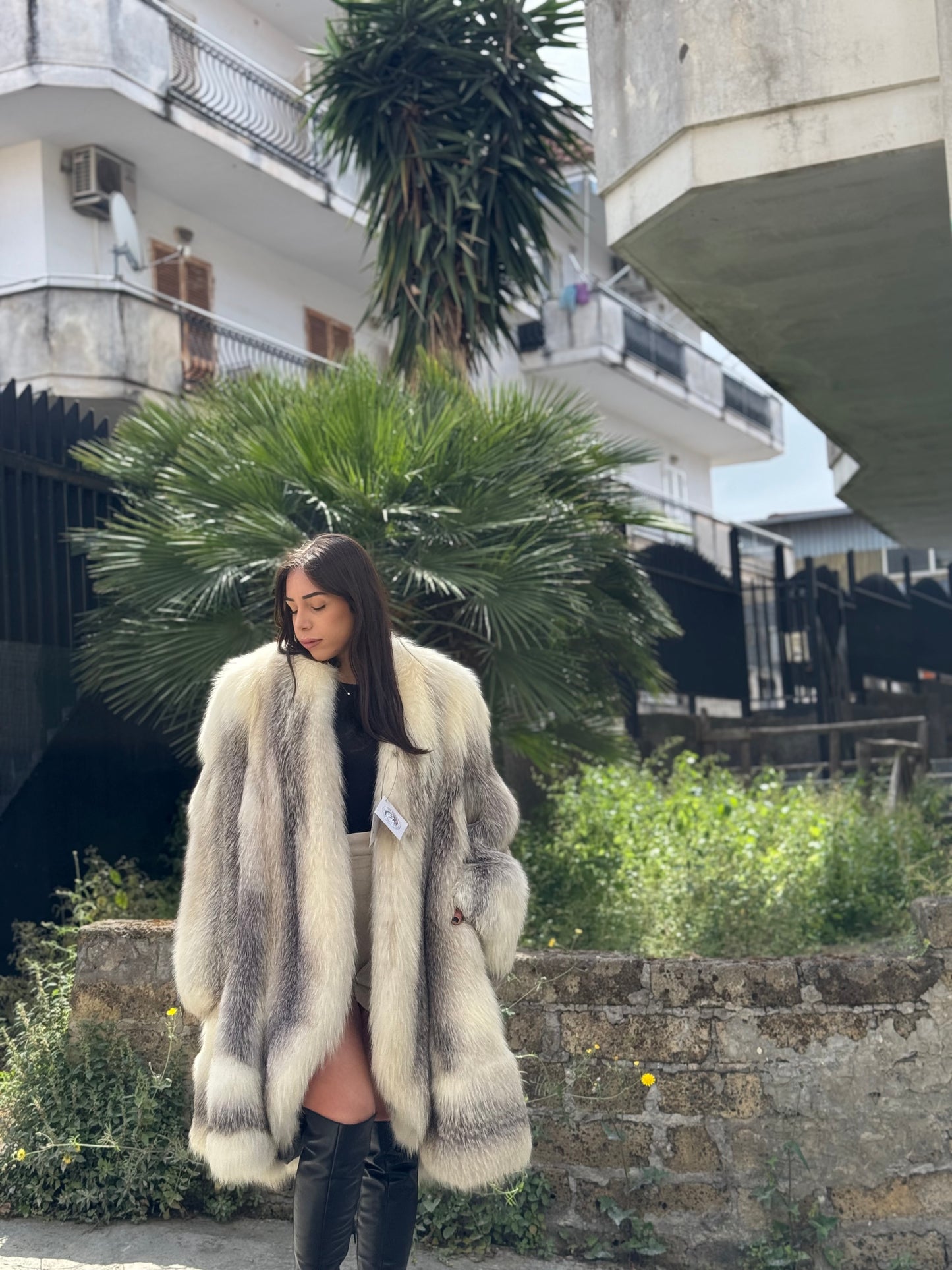 Cappotto in volpe artic frost