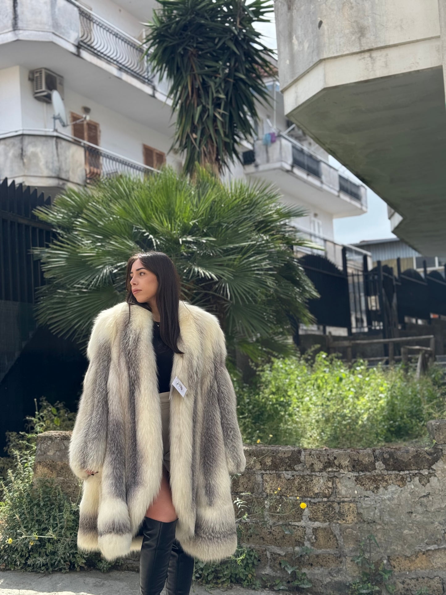 Cappotto in volpe artic frost