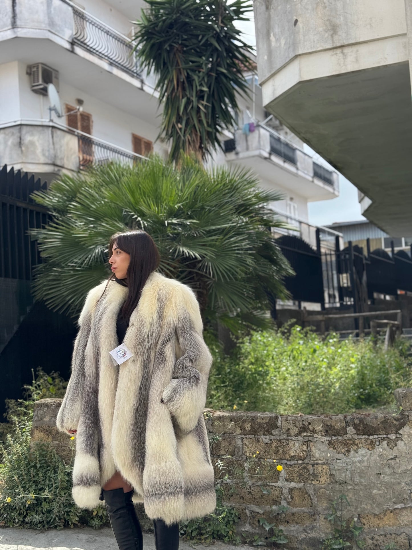 Cappotto in volpe artic frost