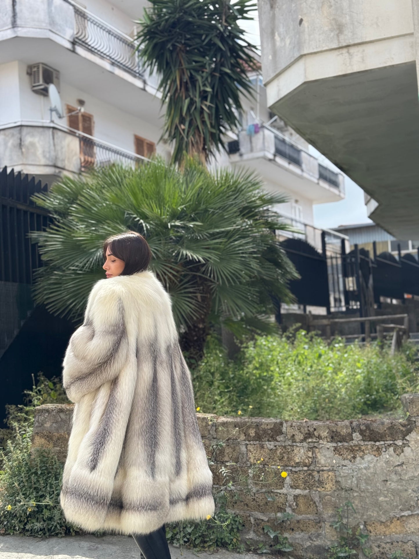Cappotto in volpe artic frost