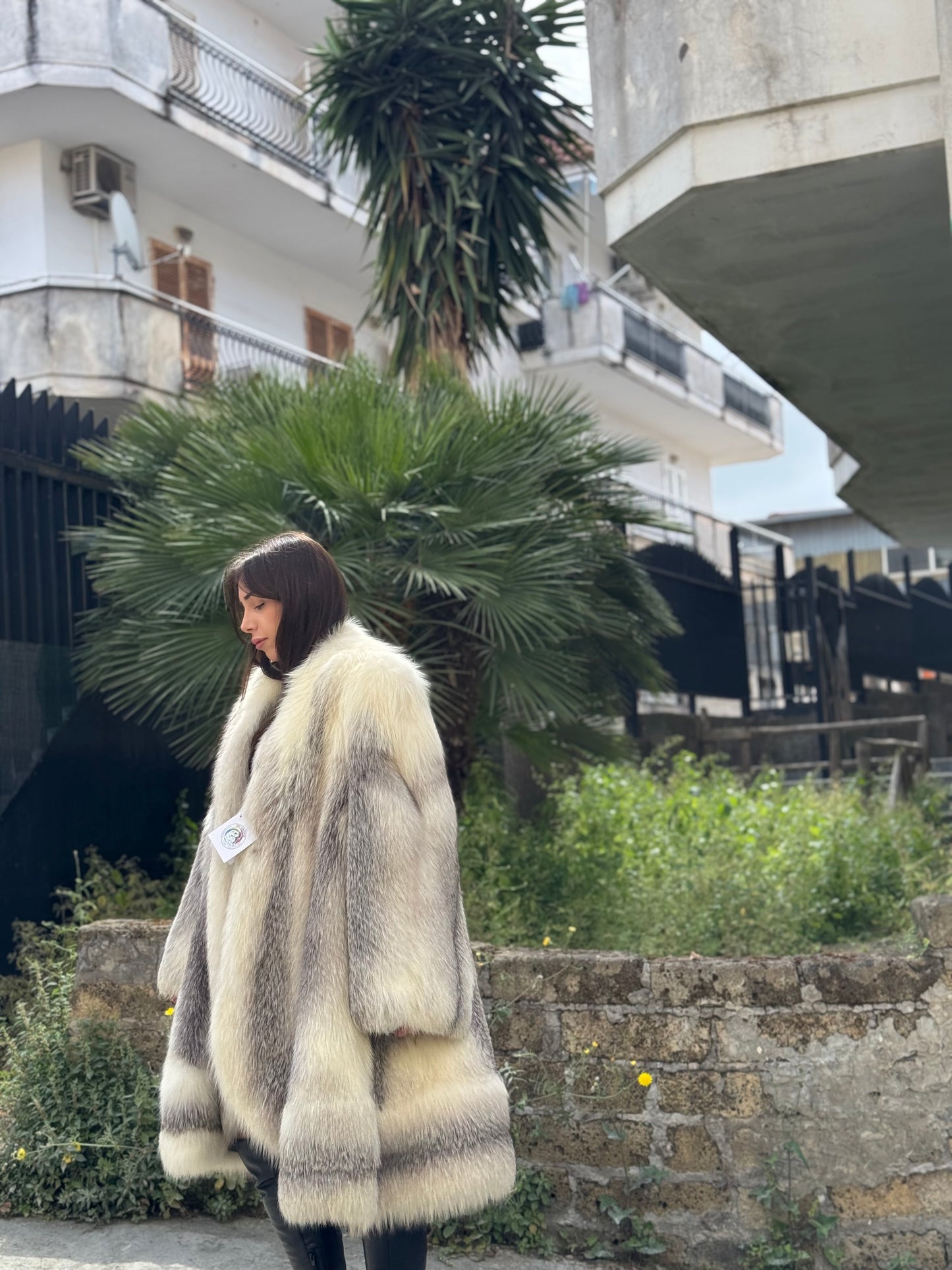 Cappotto in volpe artic frost