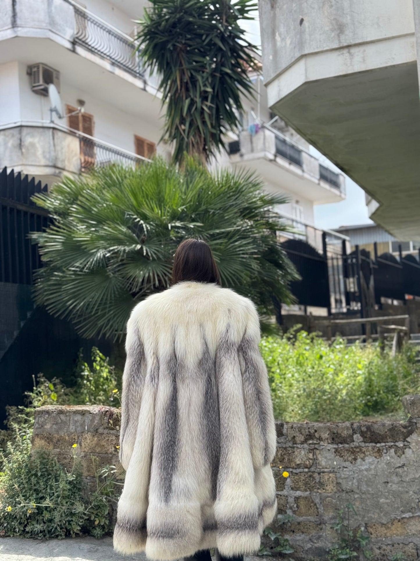 Cappotto in volpe artic frost