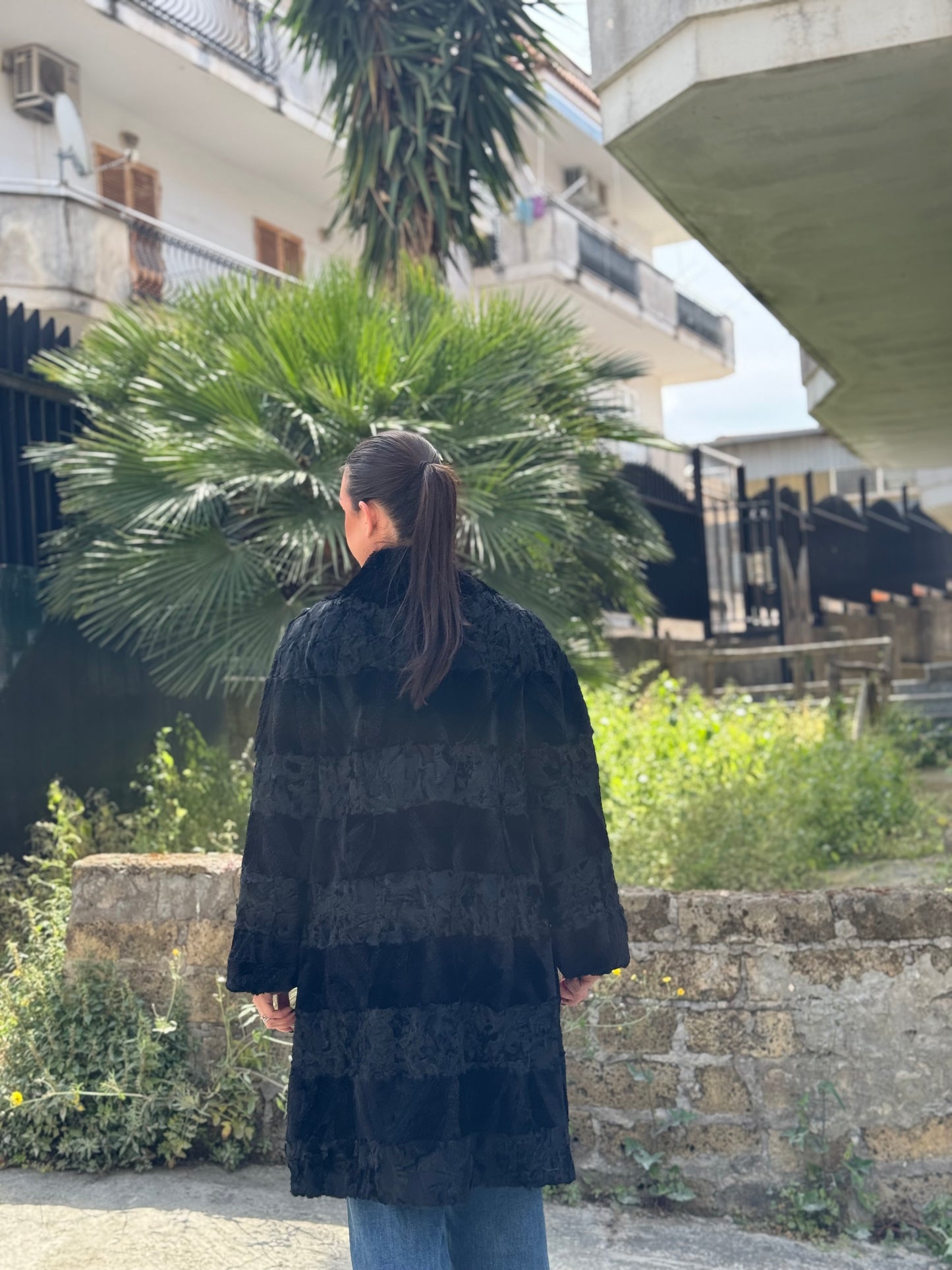 Cappotto in astrakan e visone