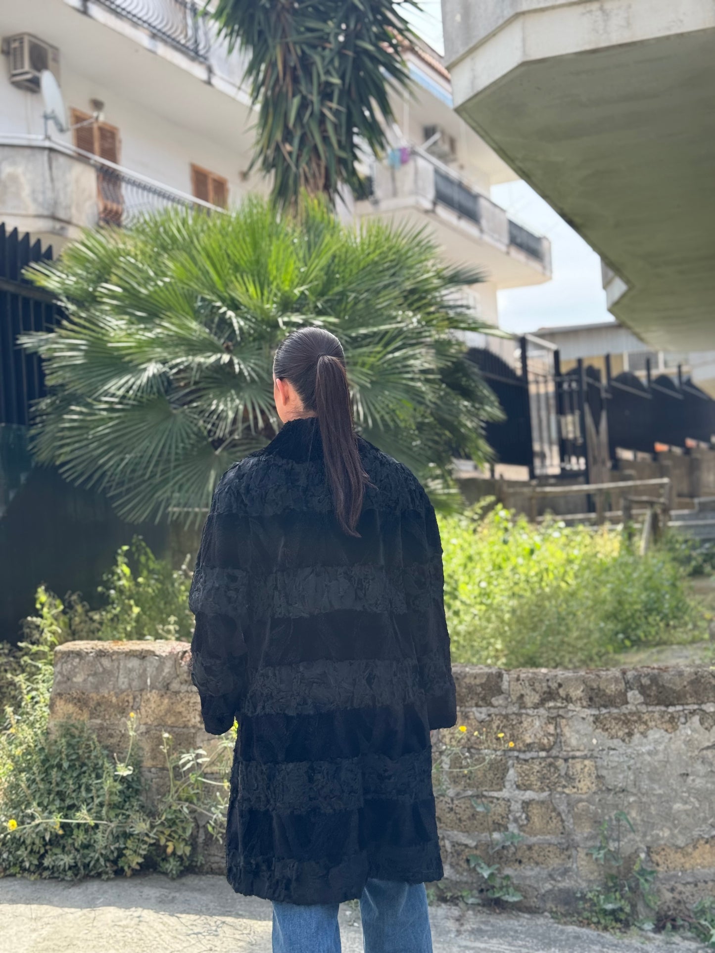 Cappotto in astrakan e visone