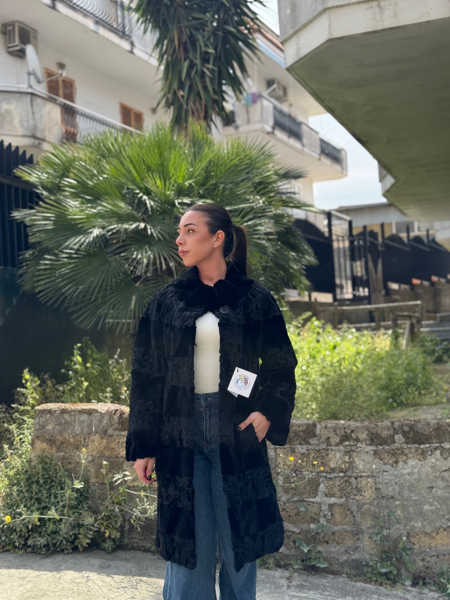 Cappotto in astrakan e visone