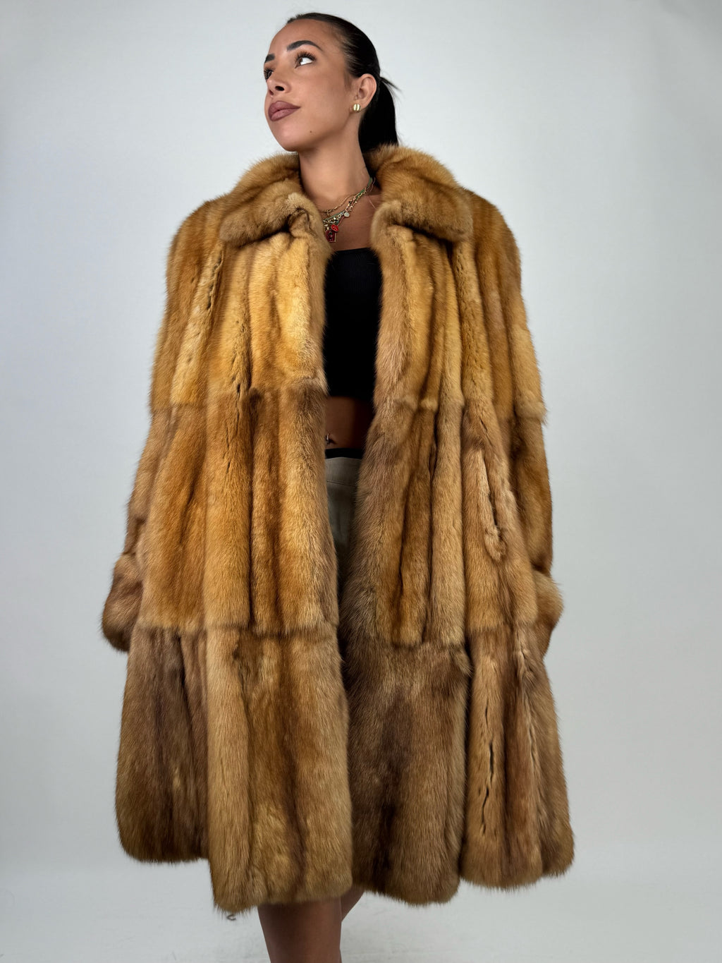 Cappotto in zibellino oro N758
