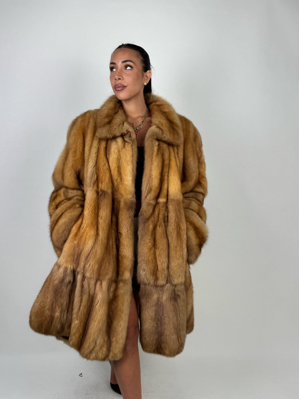 Cappotto in zibellino oro N758