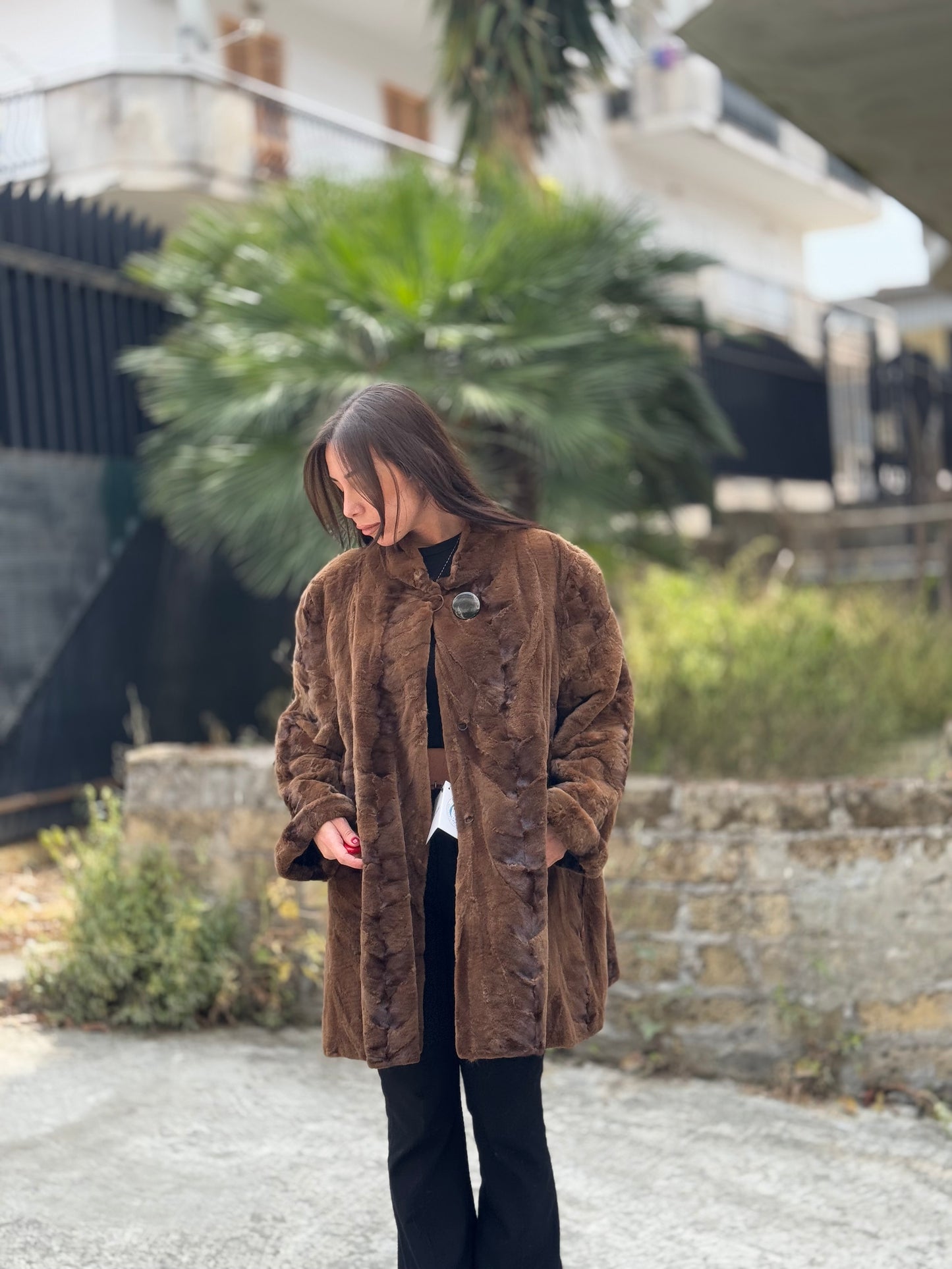 Cappotto in visone rasato