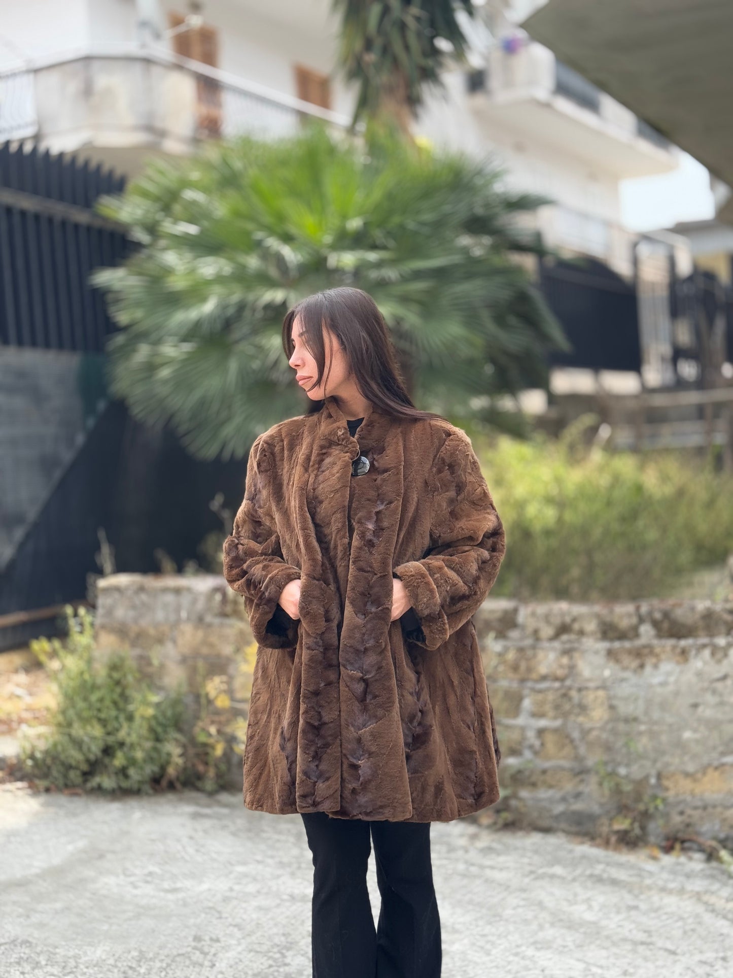 Cappotto in visone rasato