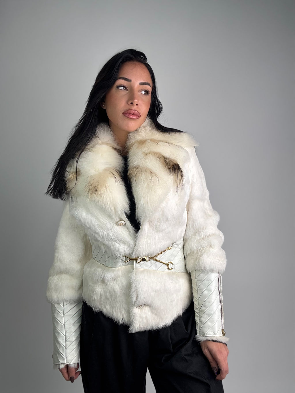 Giacca in lapin e volpe N940