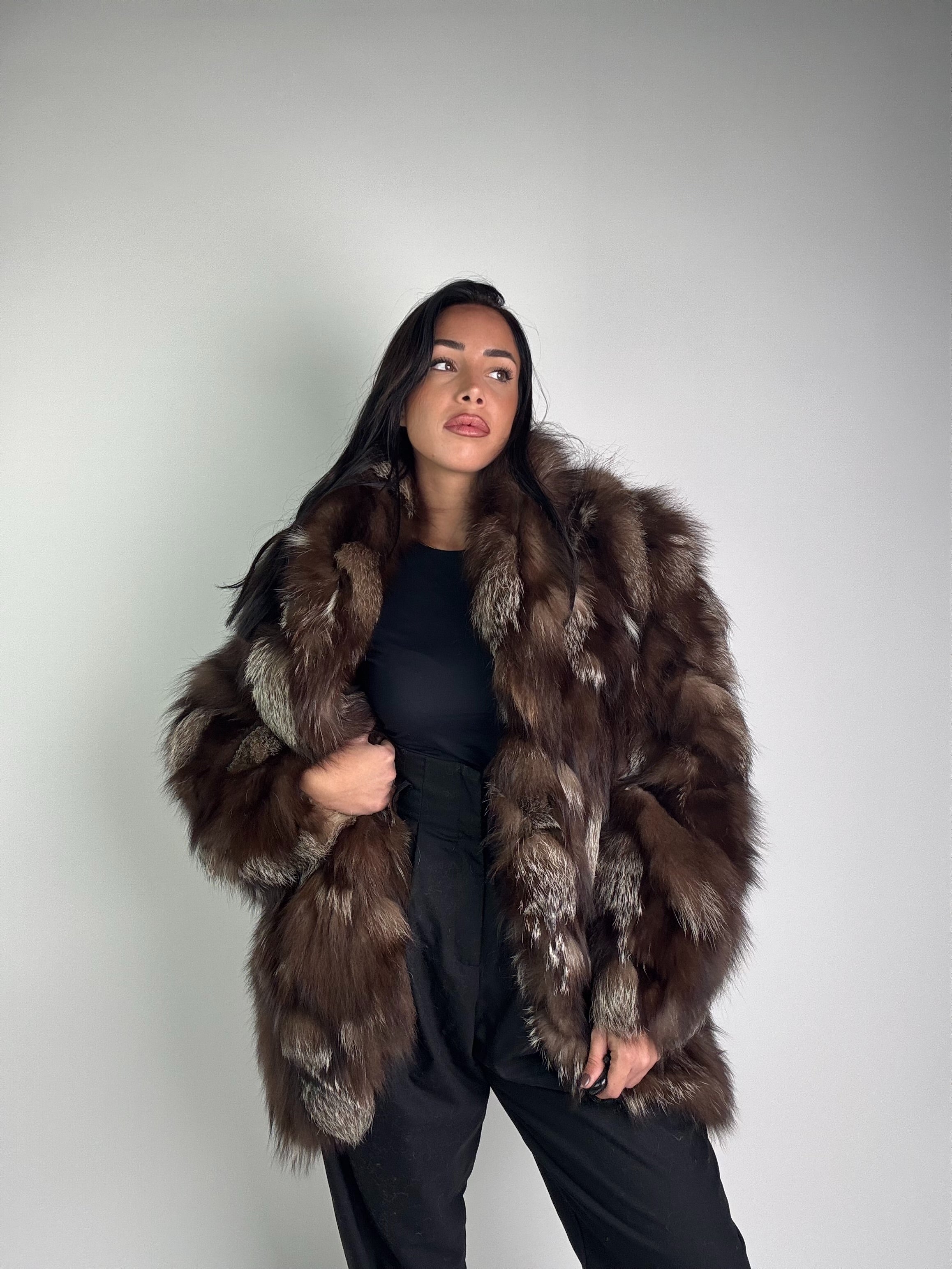 Giacca in volpe argentata N945