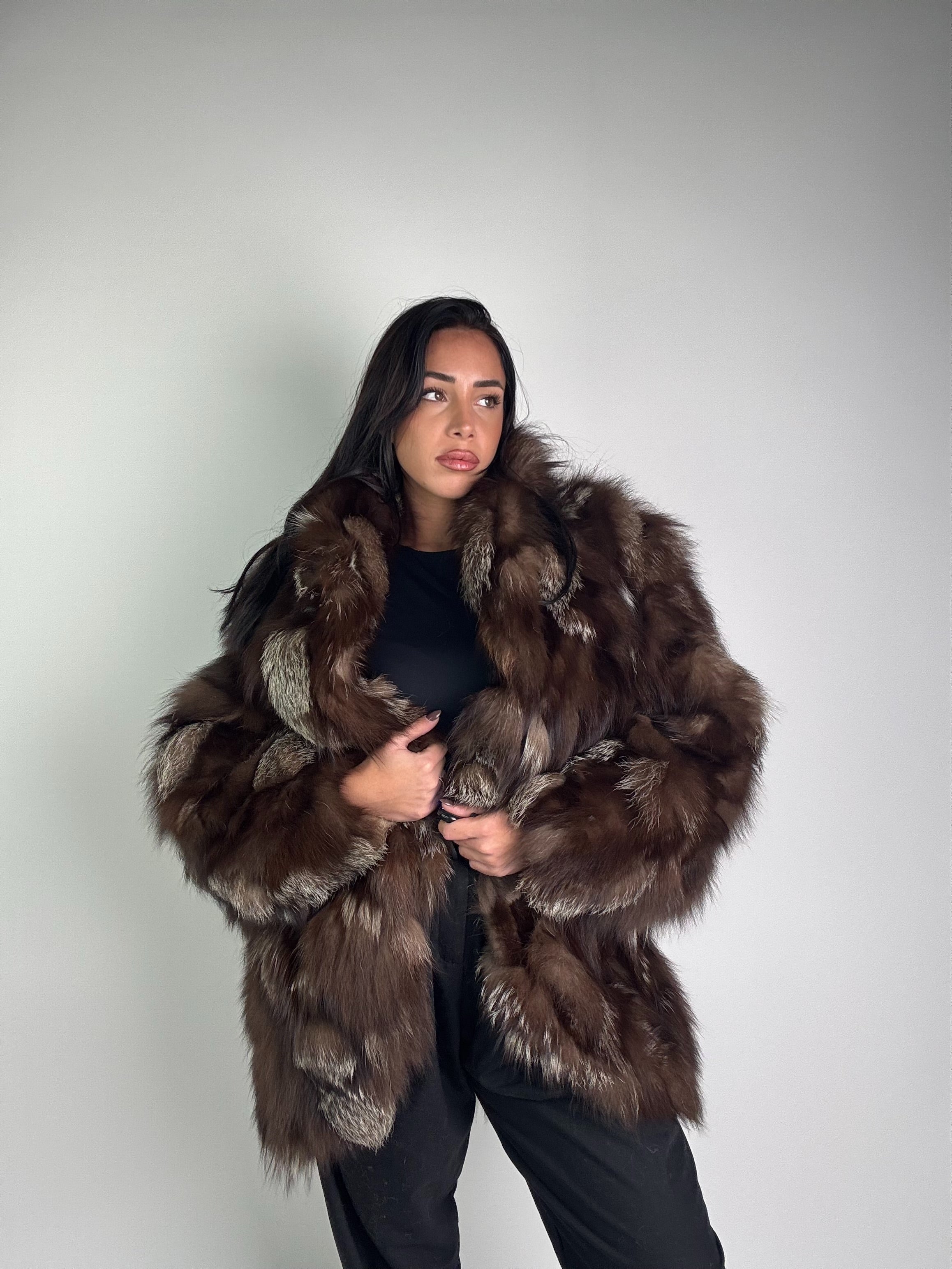 Giacca in volpe argentata N945