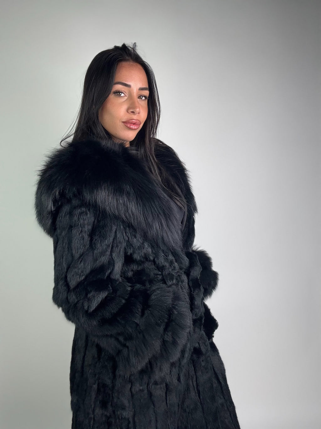 Cappotto in visone e volpe N374