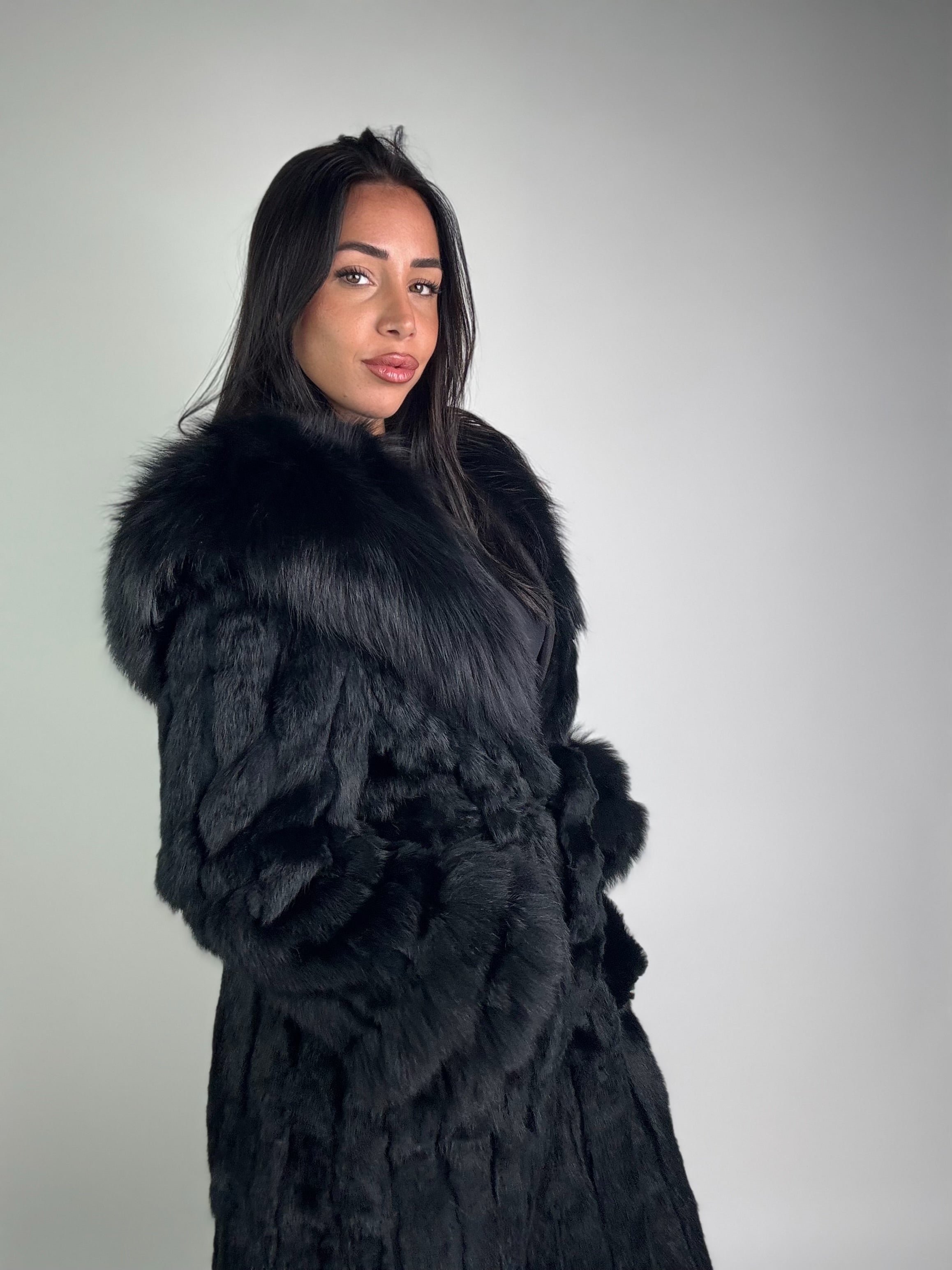 Cappotto in visone e volpe N374