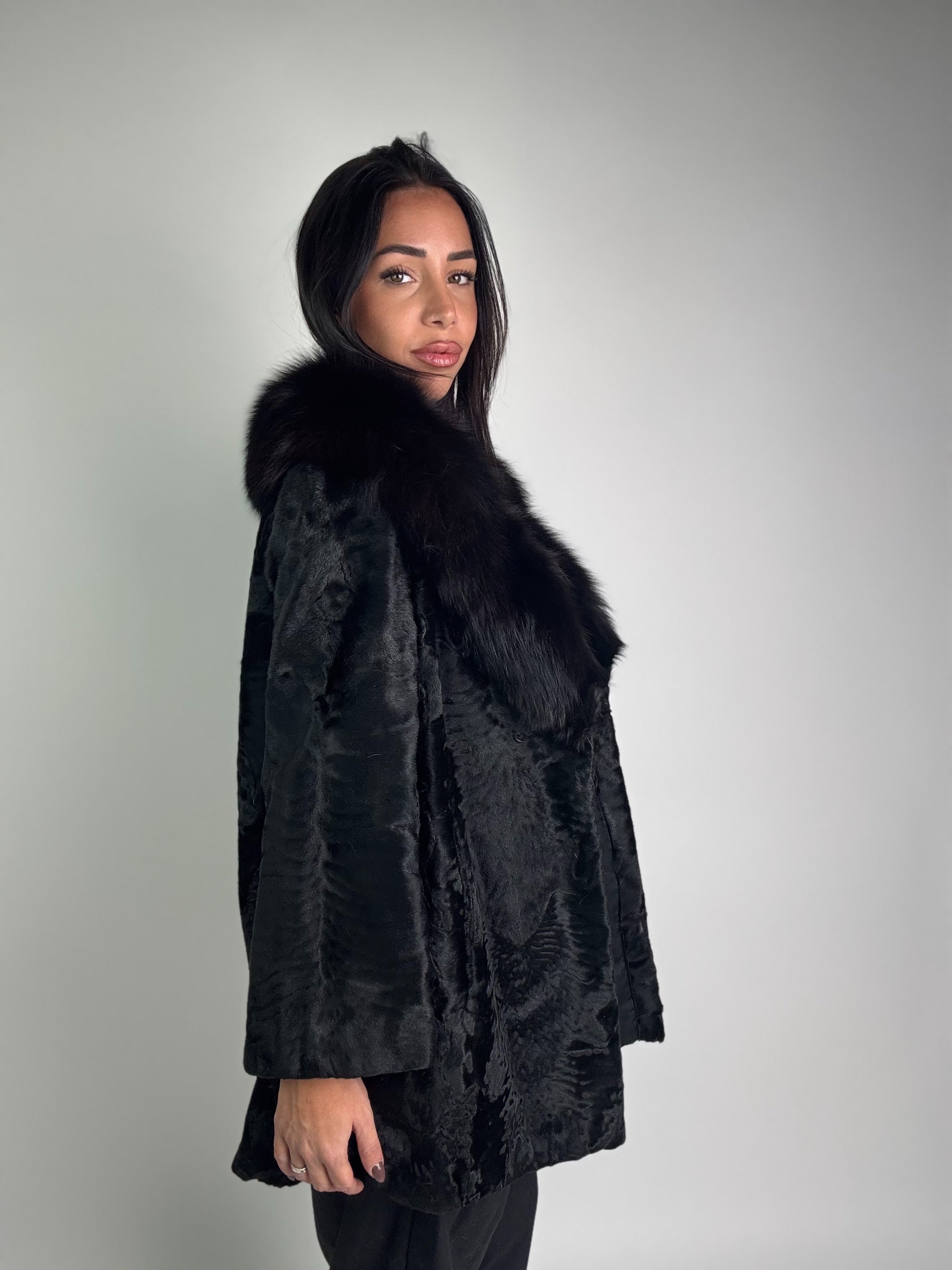 Giacca in astrakan e volpe N21