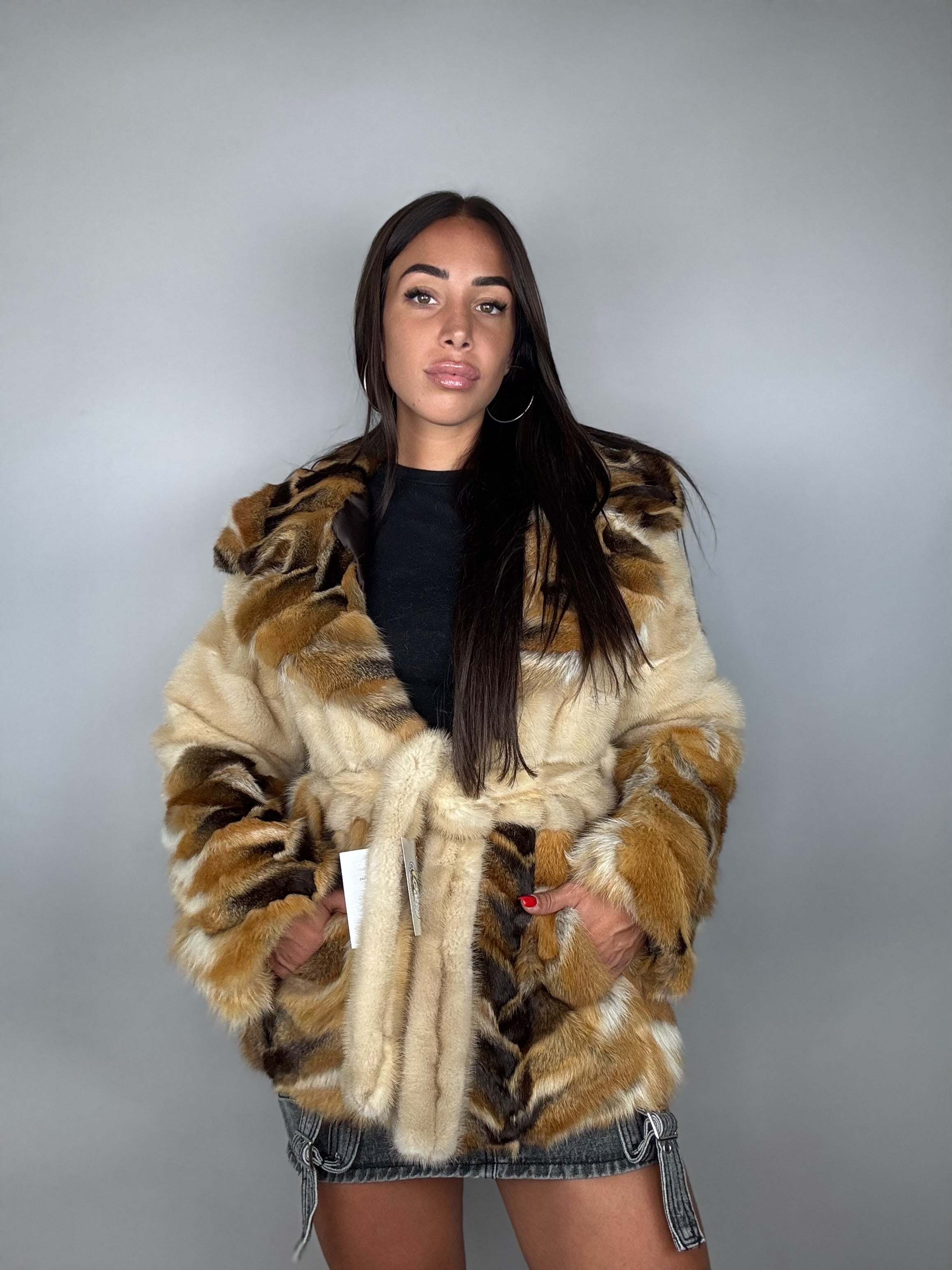 Giacca in visone e volpe