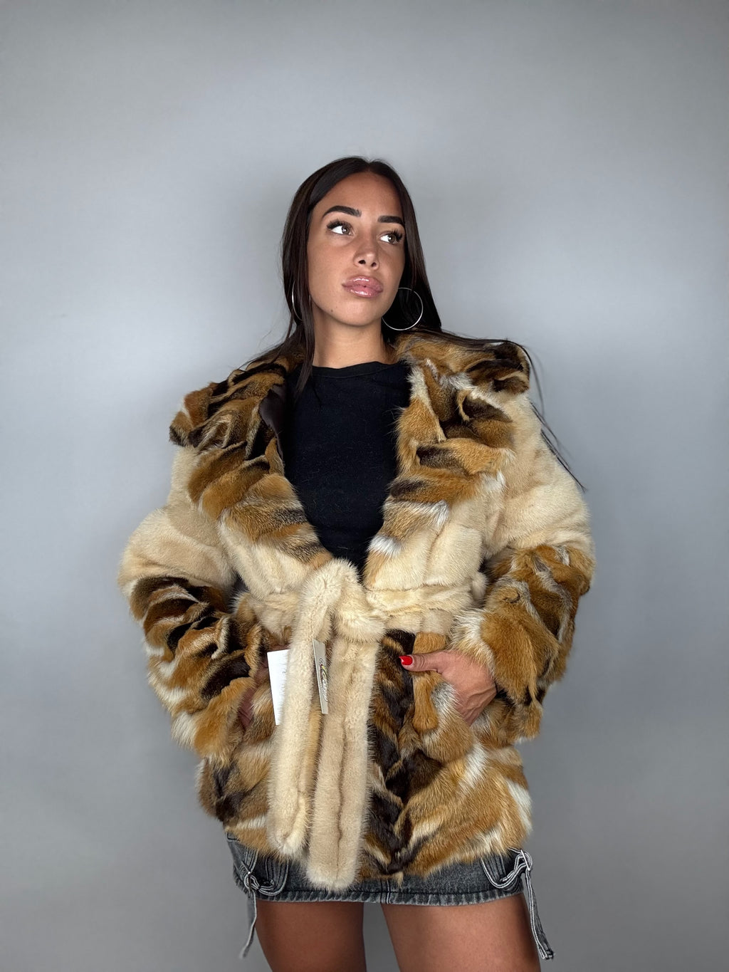 Giacca in visone e volpe