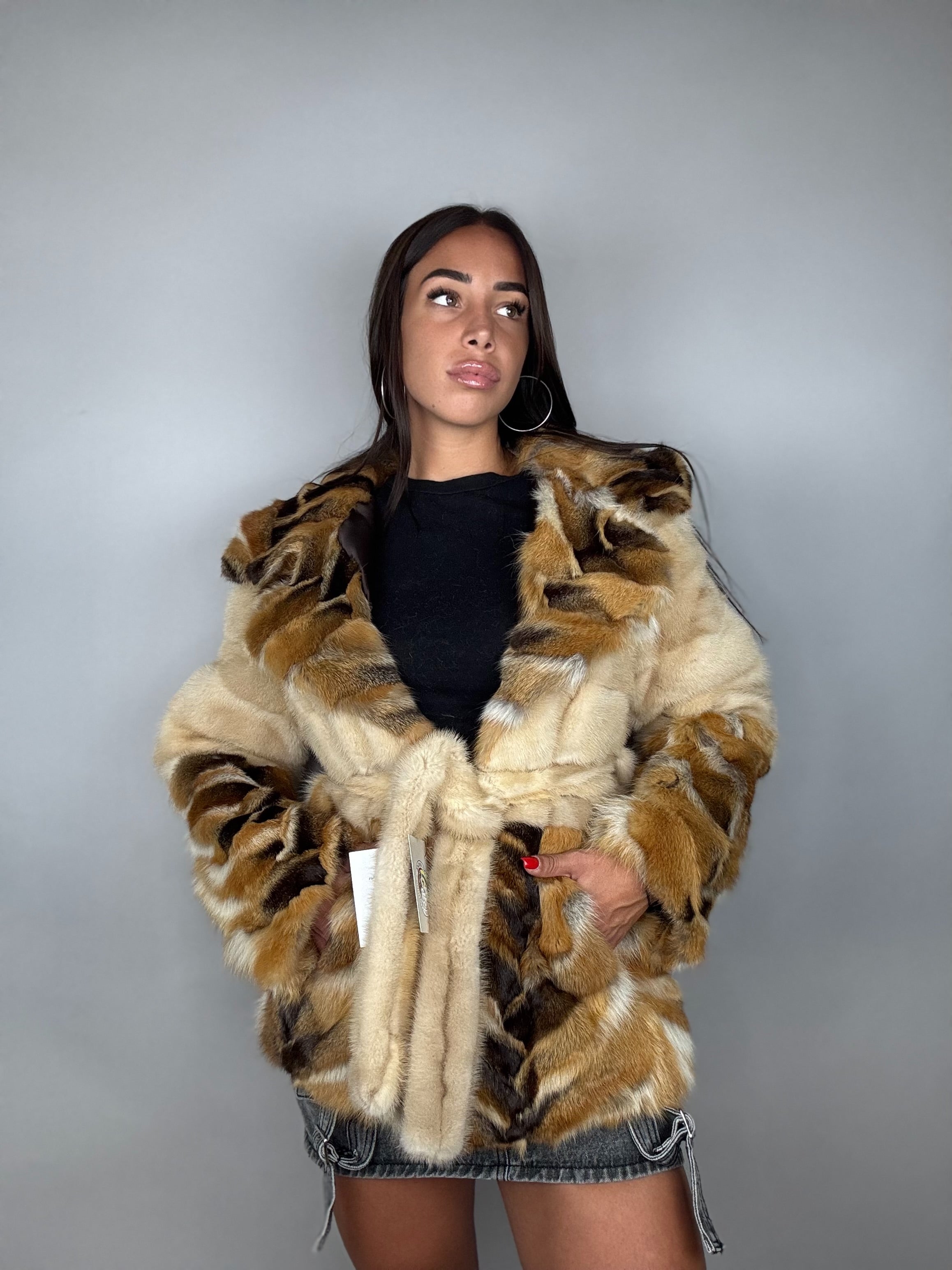 Giacca in visone e volpe