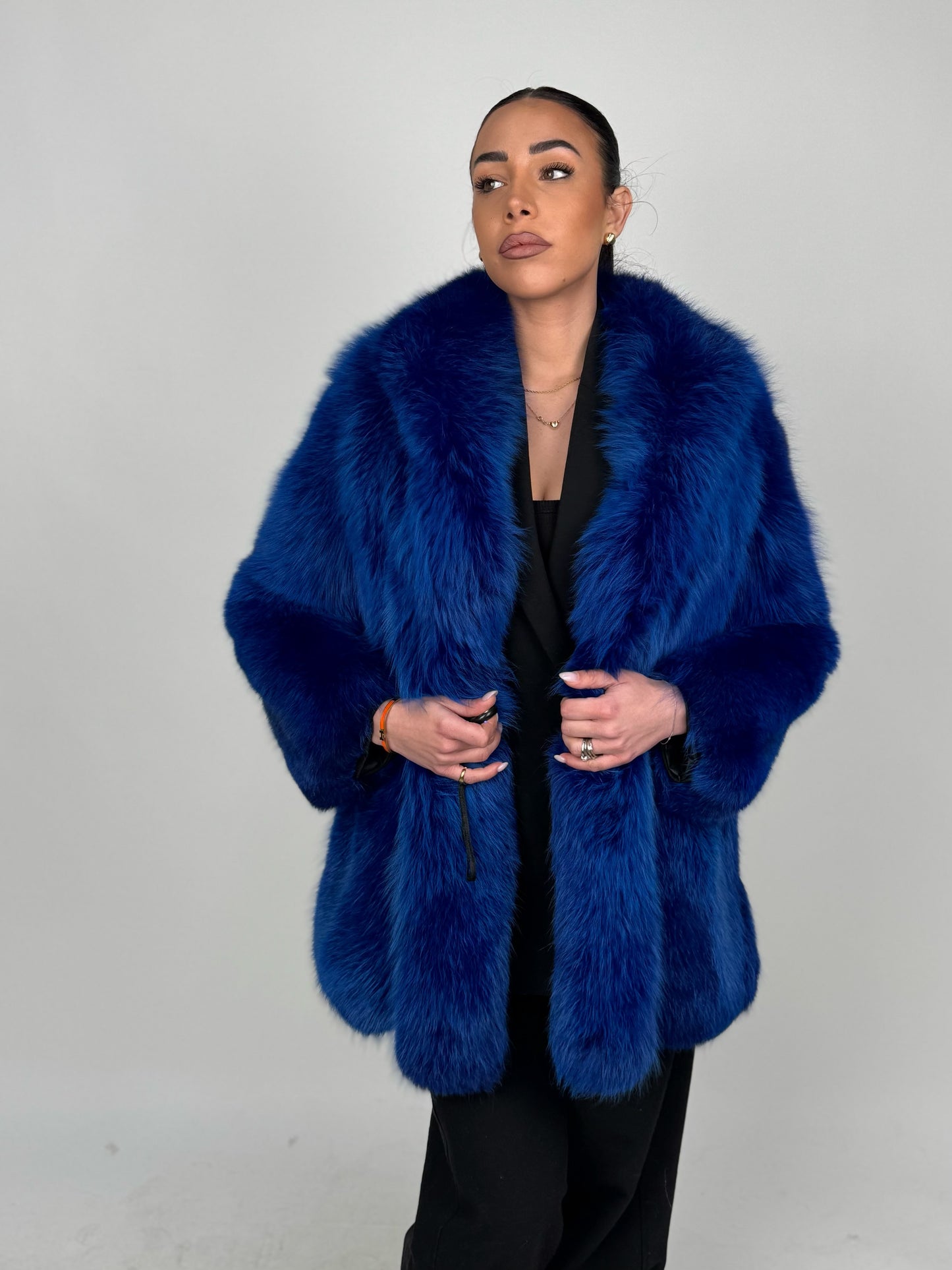 Giacca in volpe blue N428