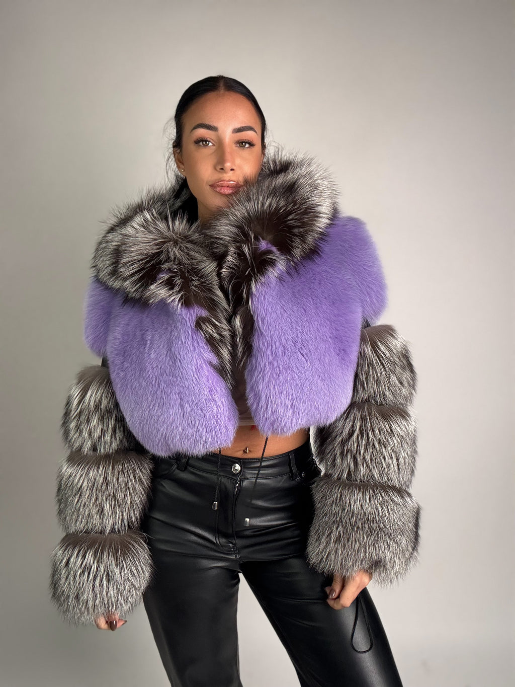 Bomber in volpe argentata